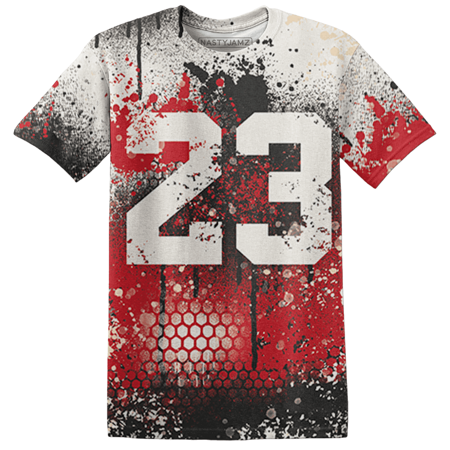 Jumman Jack University Red T Shirt Match 23 Painted Graffiti - NastyJamz