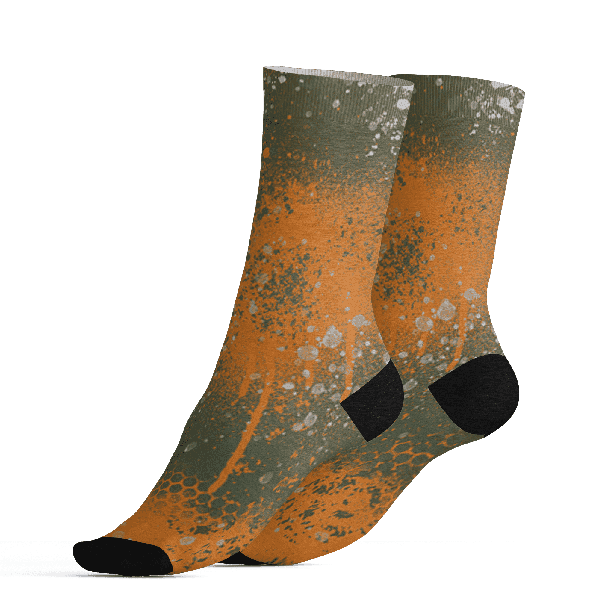 Olive 5s Socks Match 23 Painted Graffiti - NastyJamz