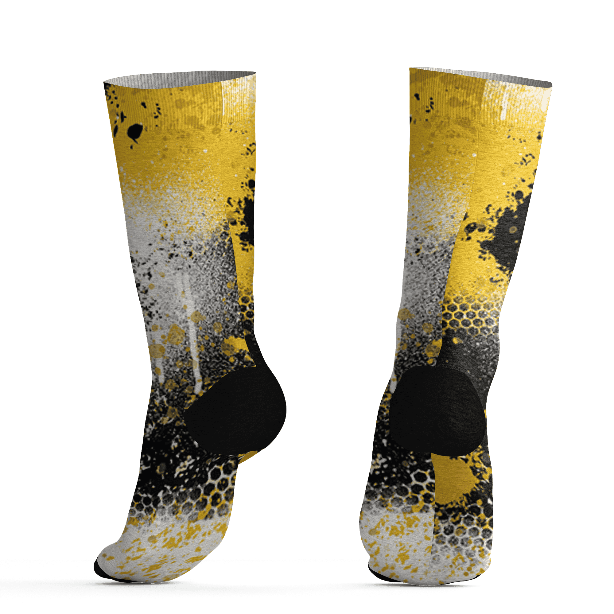 Yellow Ochre 6s Socks Match 23 Painted Graffiti - NastyJamz