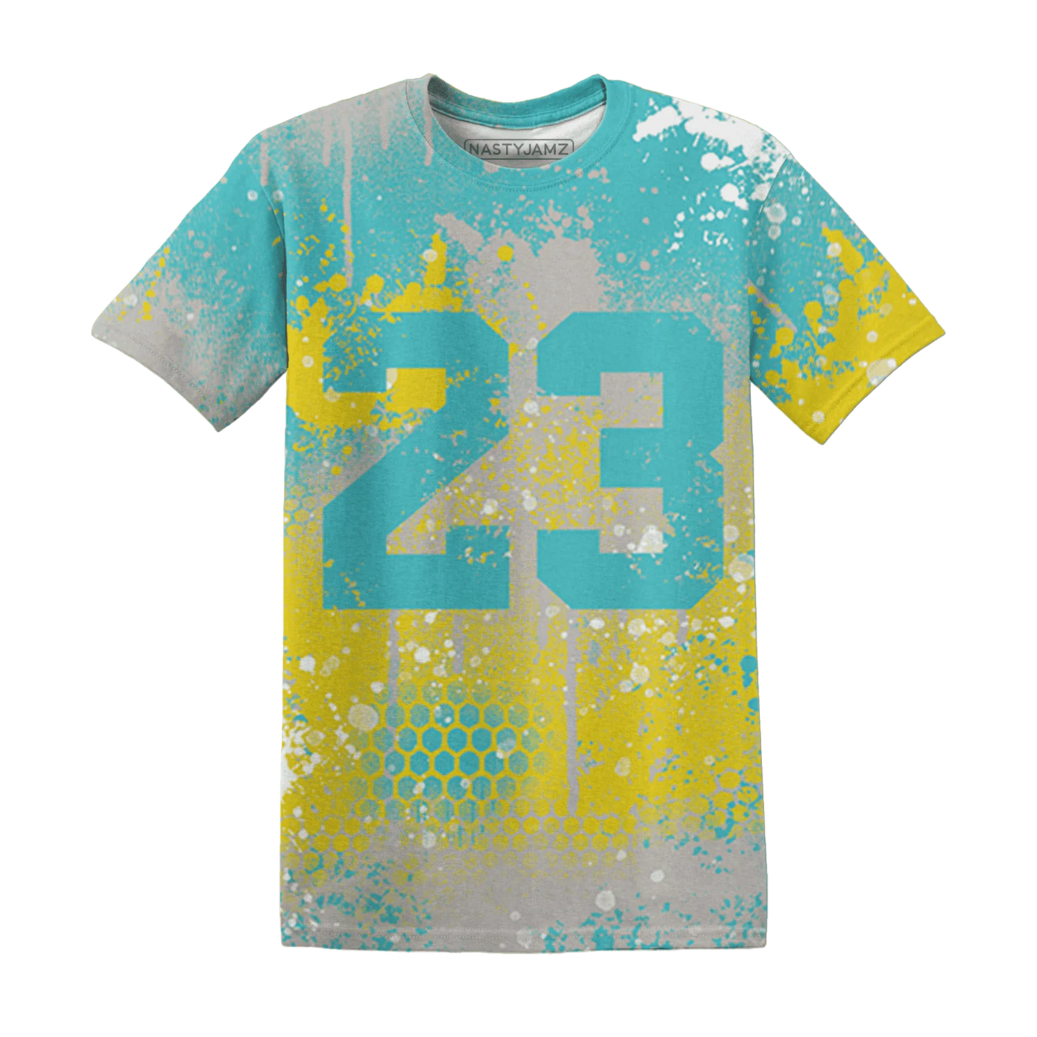 NBL-Cyan-Burst-9060-T-Shirt-Match-23-Painted-Graffiti