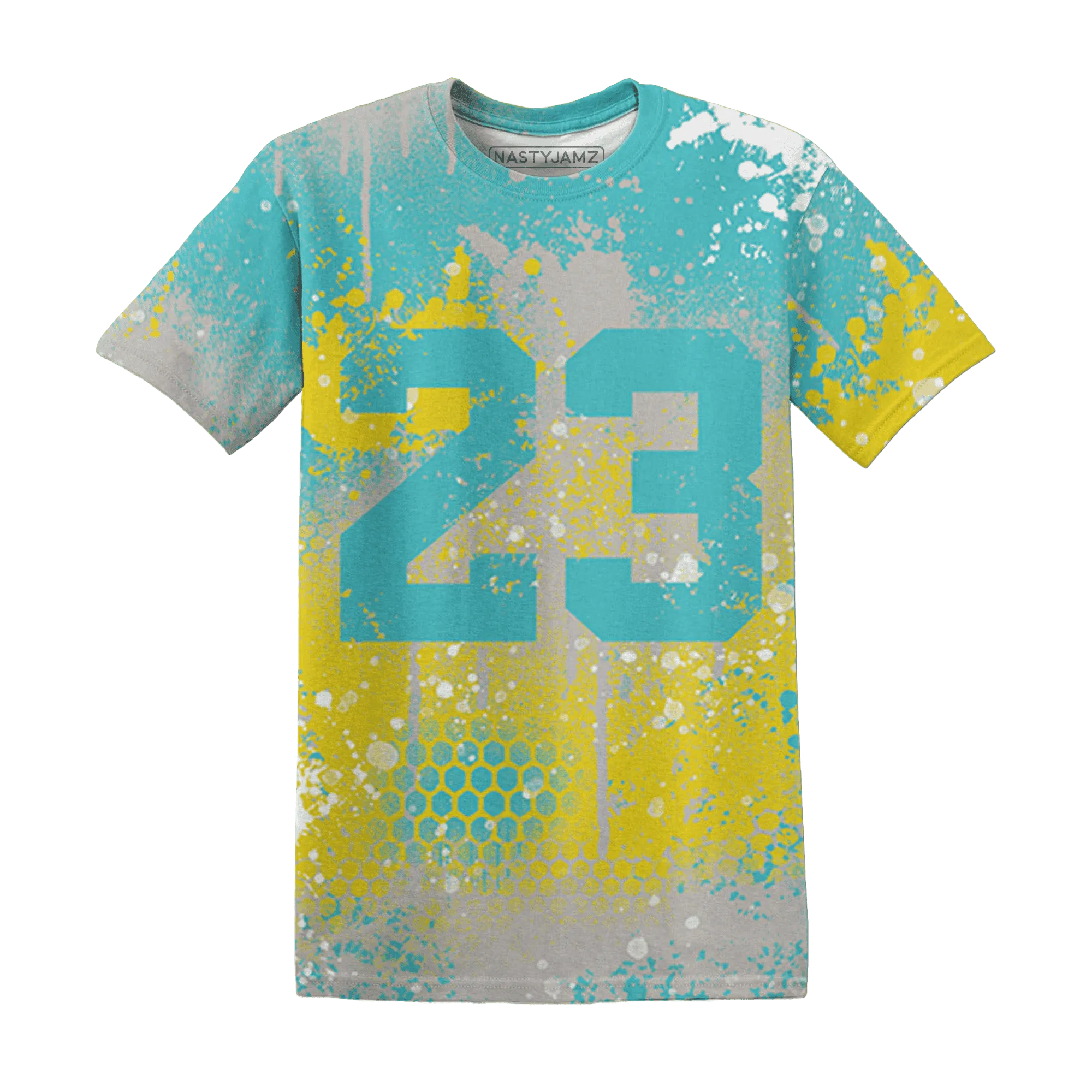 NBL-Cyan-Burst-9060-T-Shirt-Match-23-Painted-Graffiti