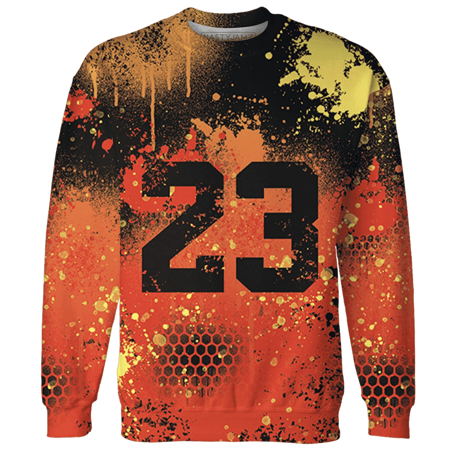 VaporMax-Crimson-Total-Orange-Plus-Sweatshirt-Match-23-Painted-Graffiti