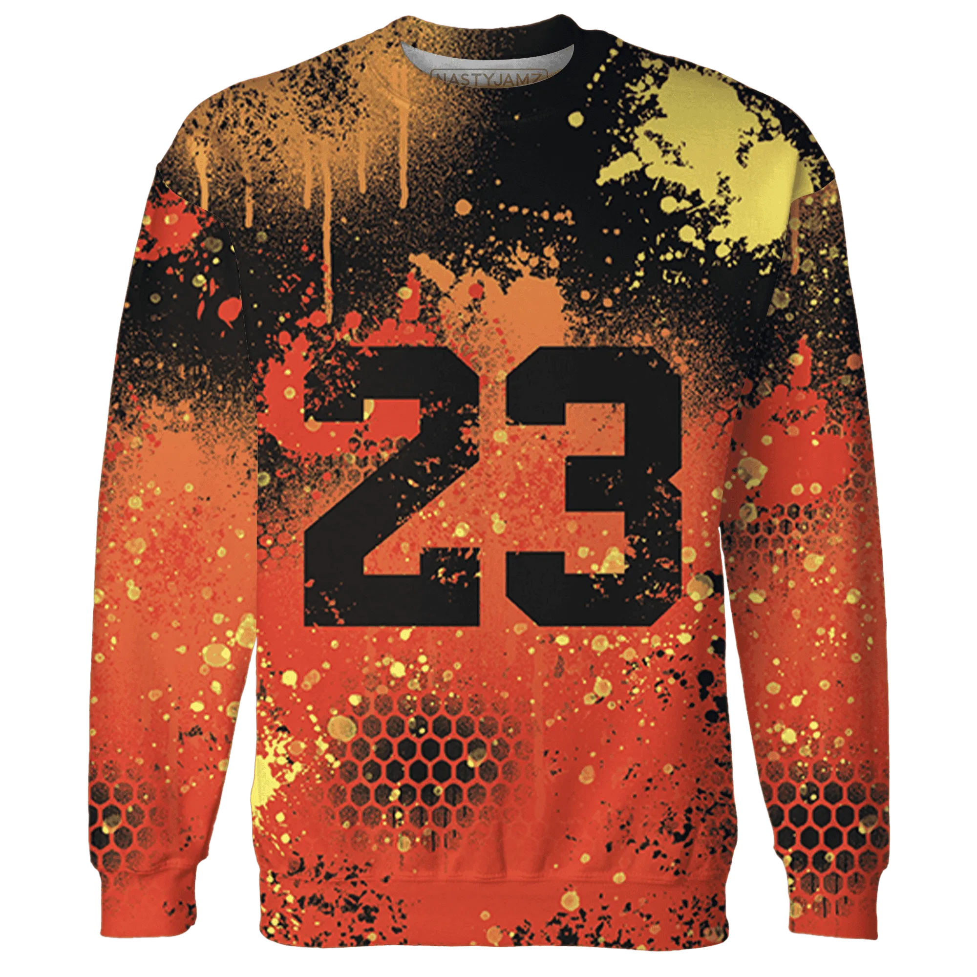 VaporMax-Crimson-Total-Orange-Plus-Sweatshirt-Match-23-Painted-Graffiti