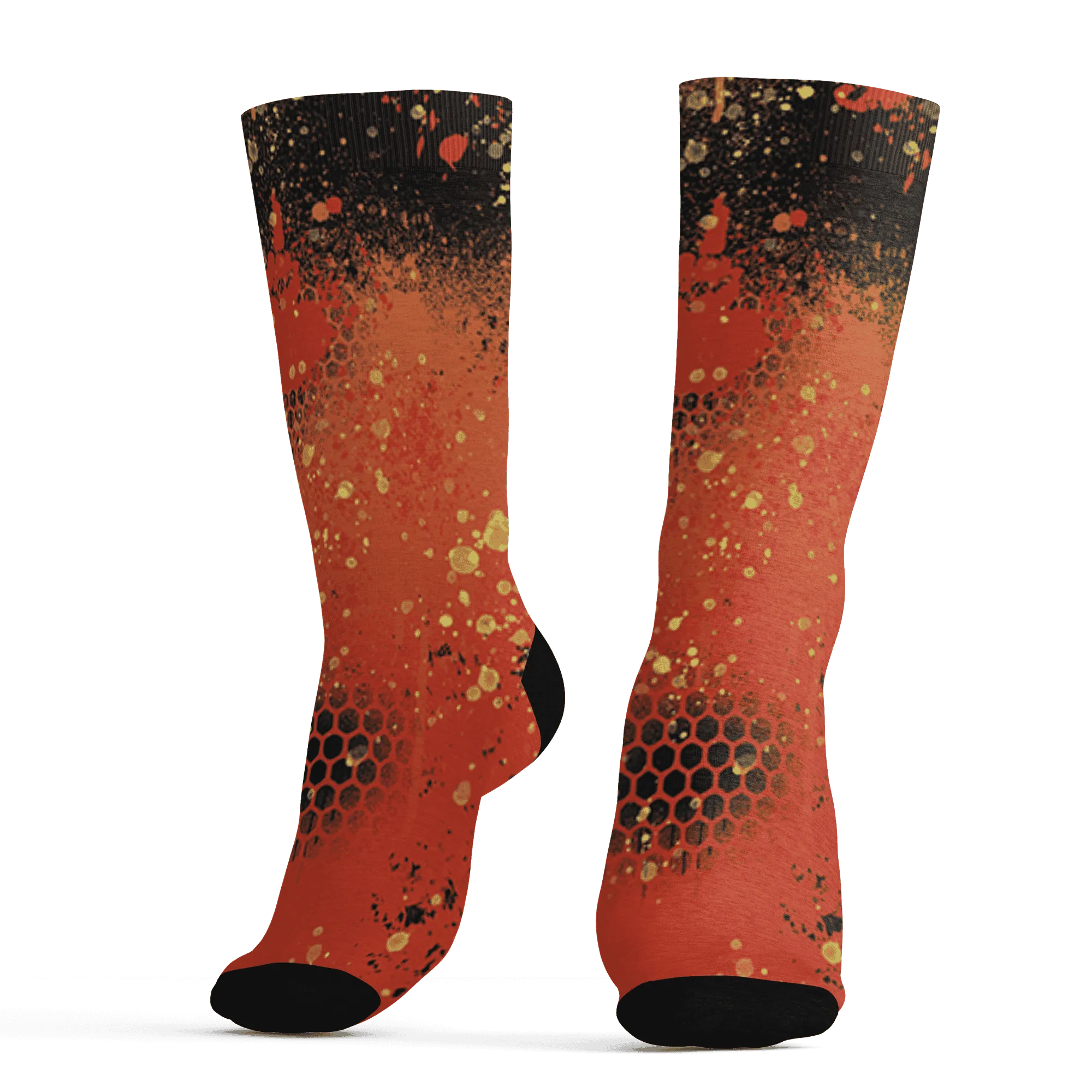 VaporMax-Crimson-Total-Orange-Plus-Socks-Match-23-Painted-Graffiti