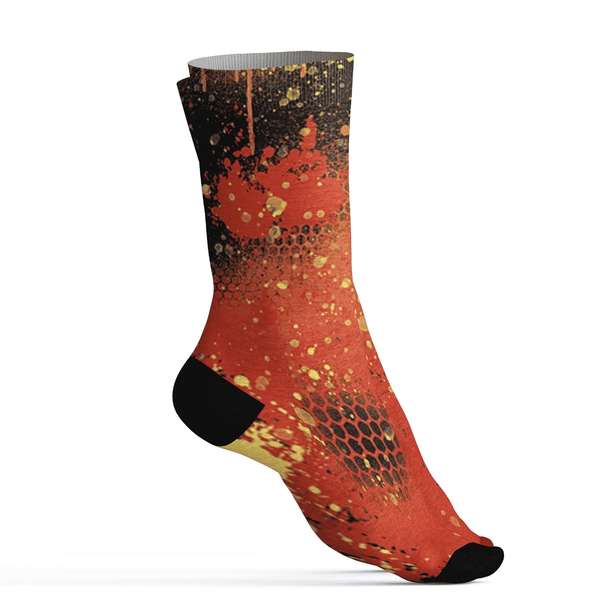 VaporMax-Crimson-Total-Orange-Plus-Socks-Match-23-Painted-Graffiti