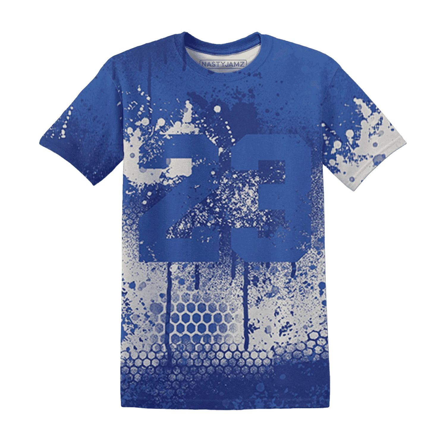 VaporMax-Game-Royal-Blue-T-Shirt-Match-23-Painted-Graffiti