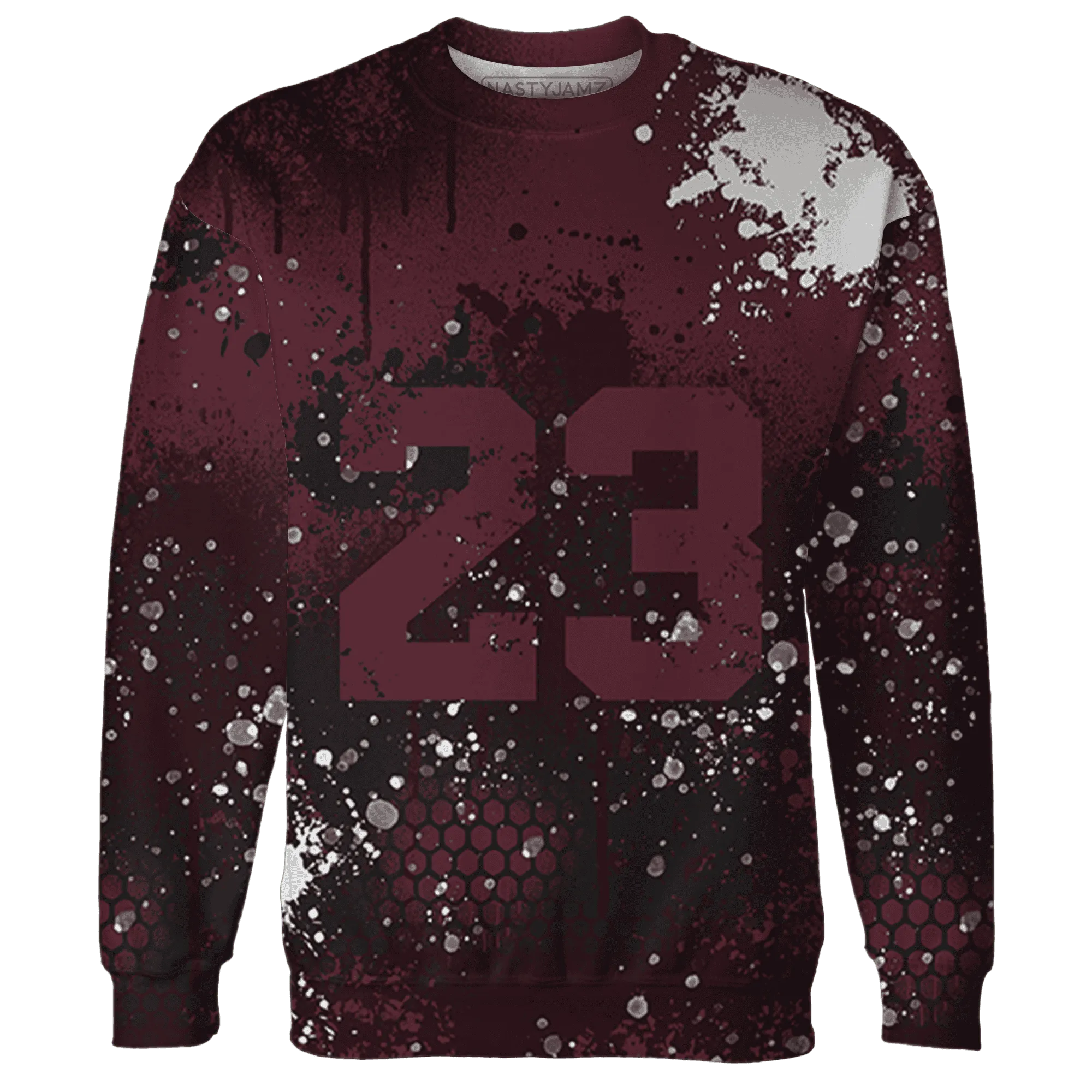 VaporMax-Night-Maron-Burgundy-Sweatshirt-Match-23-Painted-Graffiti