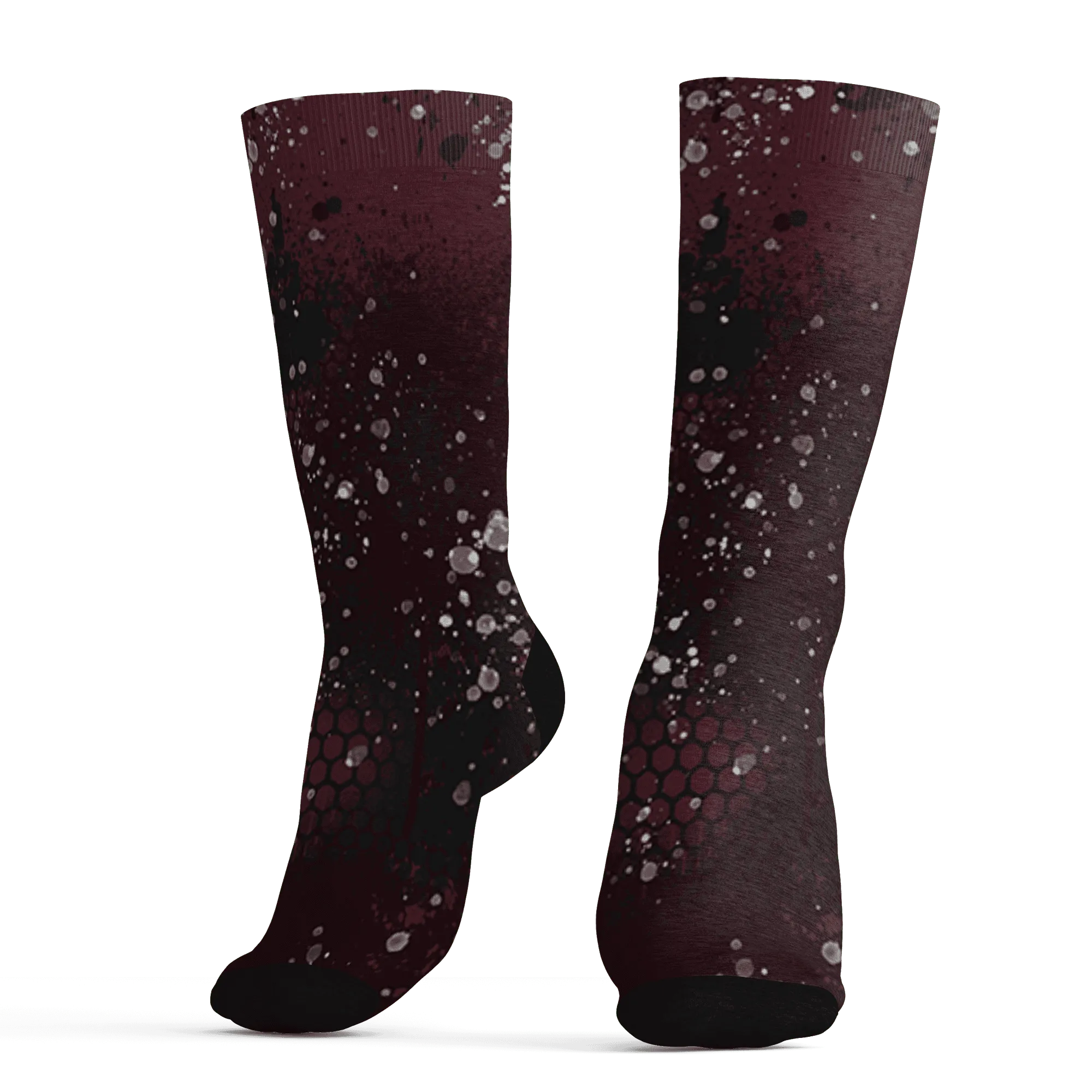 VaporMax-Night-Maron-Burgundy-Socks-Match-23-Painted-Graffiti