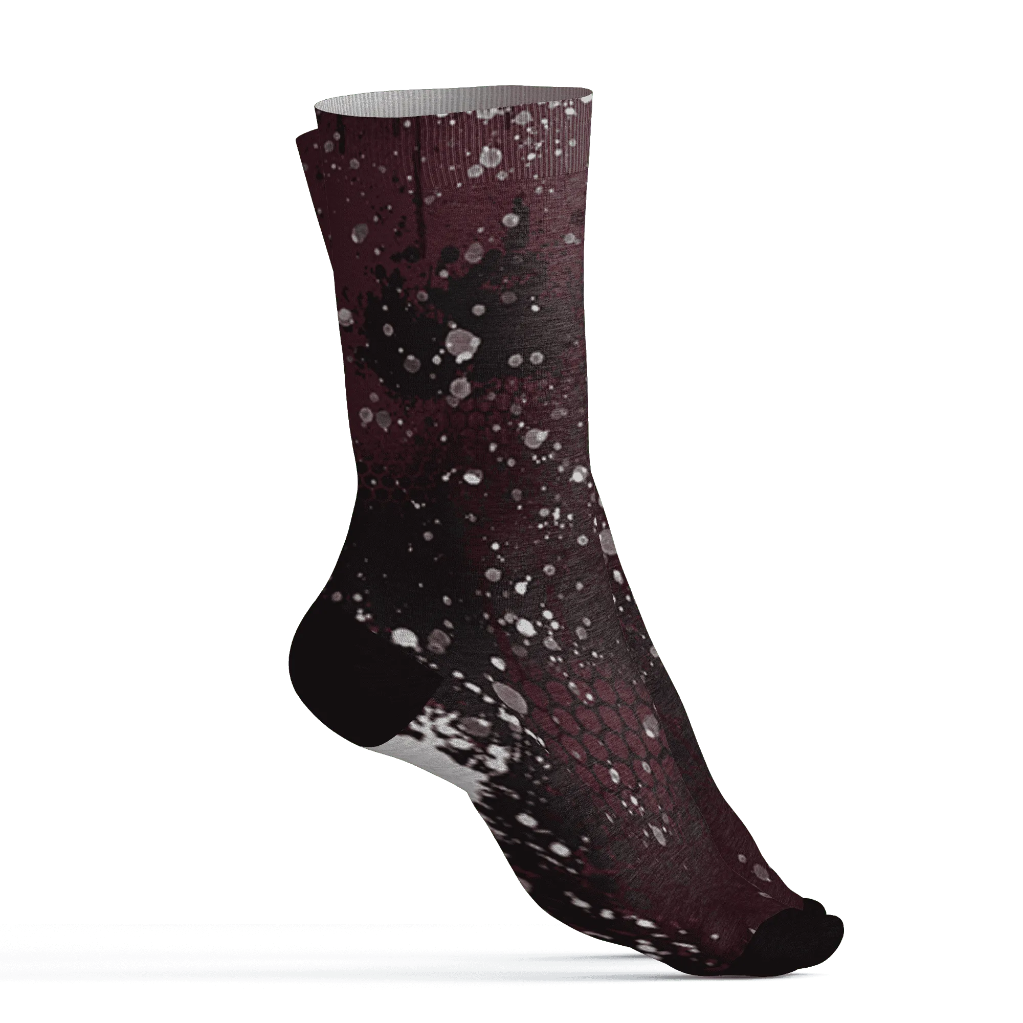 VaporMax-Night-Maron-Burgundy-Socks-Match-23-Painted-Graffiti