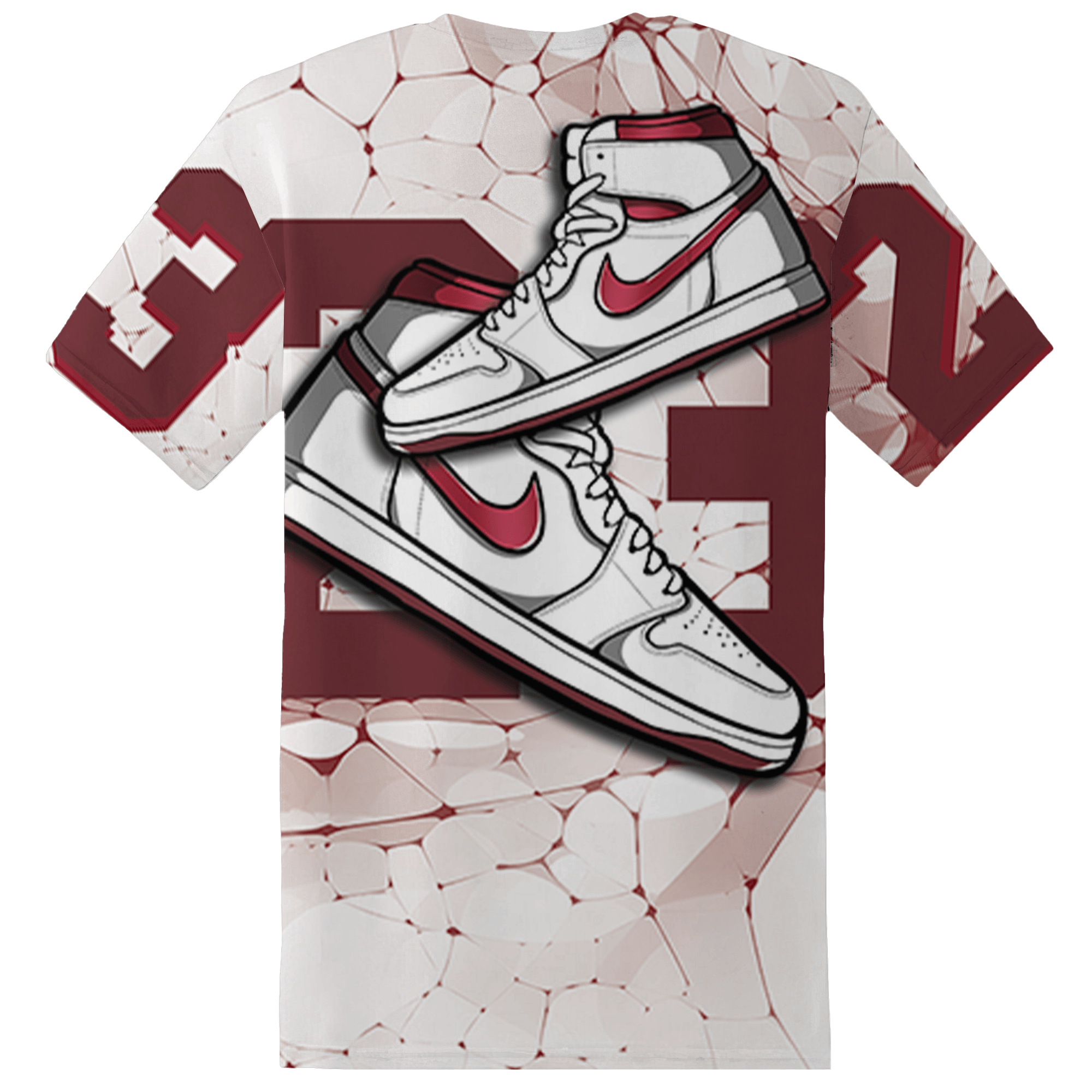 High 85 Metallic Burgundy 1s T Shirt Match 23 Sneaker 3D All-Over Print - NastyJamz