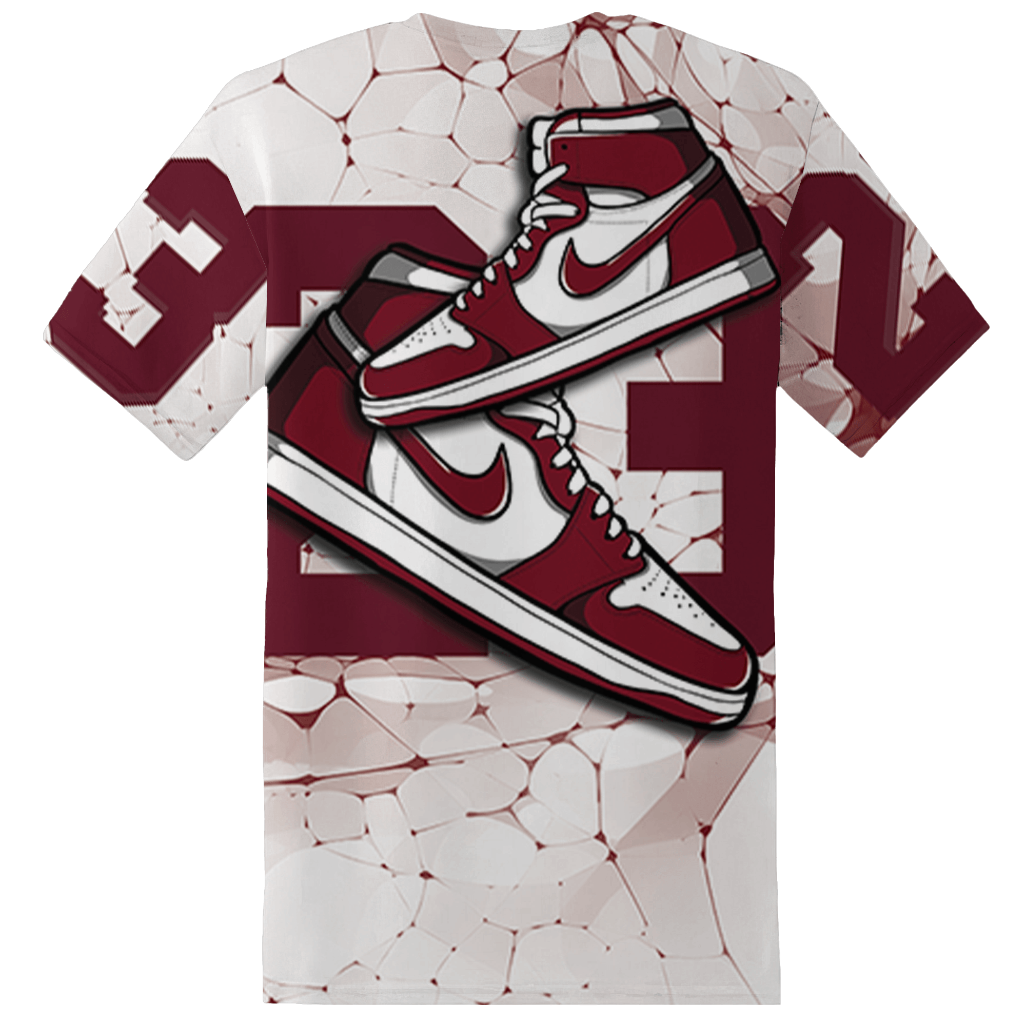 High White Team Red 1s T Shirt Match 23 Sneaker 3D All-Over Print - NastyJamz