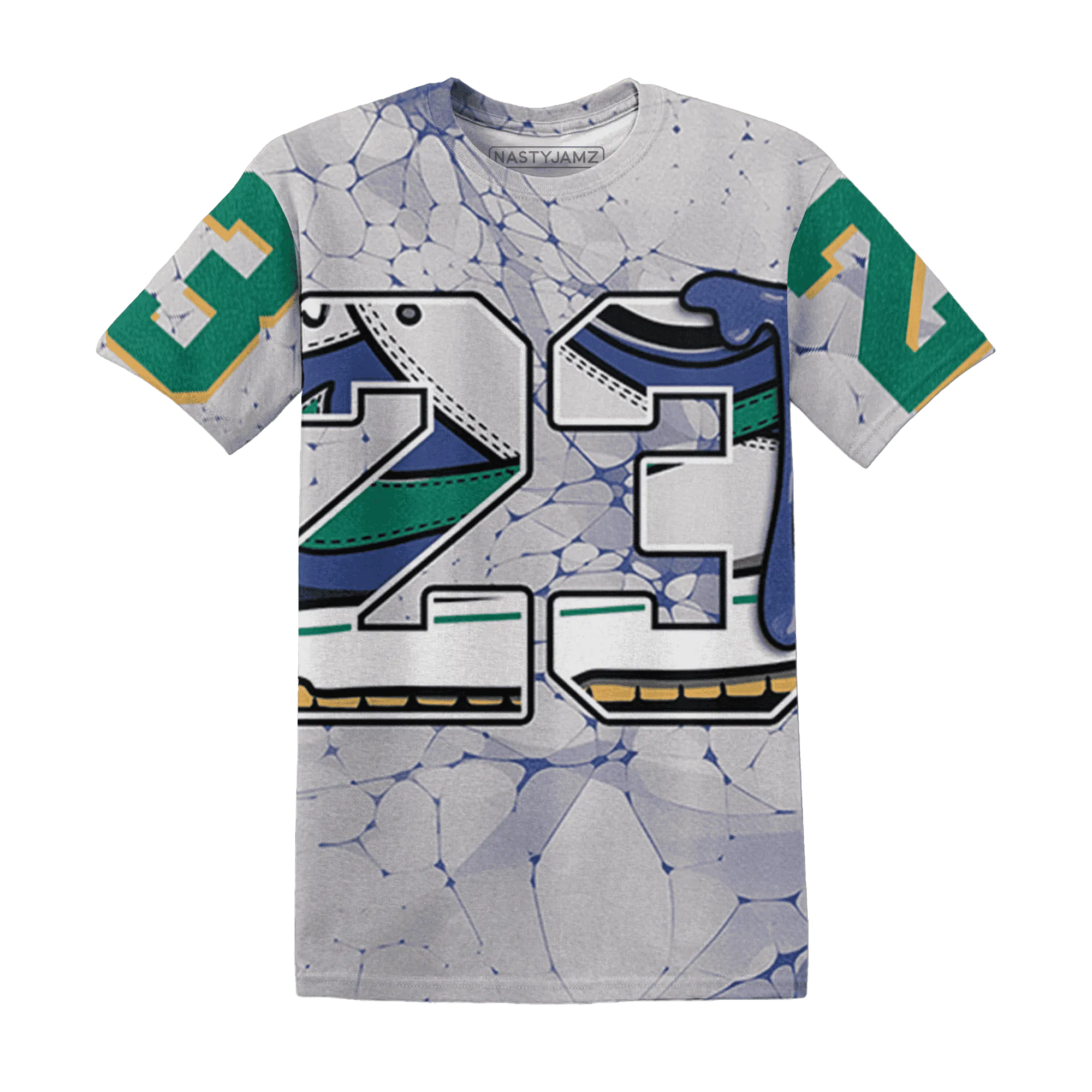 Dunk-Hyper-Royal-Malachite-NastyJamz-T-Shirt-Match-23-Sneaker-3D