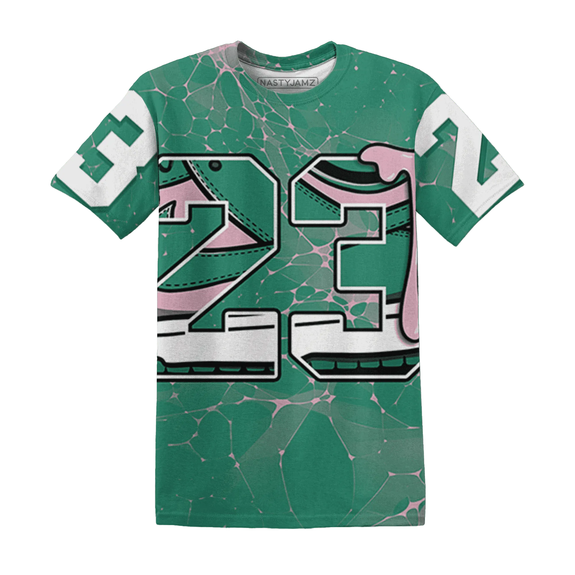 Dunk-Pink-Malachite-Medium-Soft-Low-Sail-T-Shirt-Match-23-Sneaker-3D