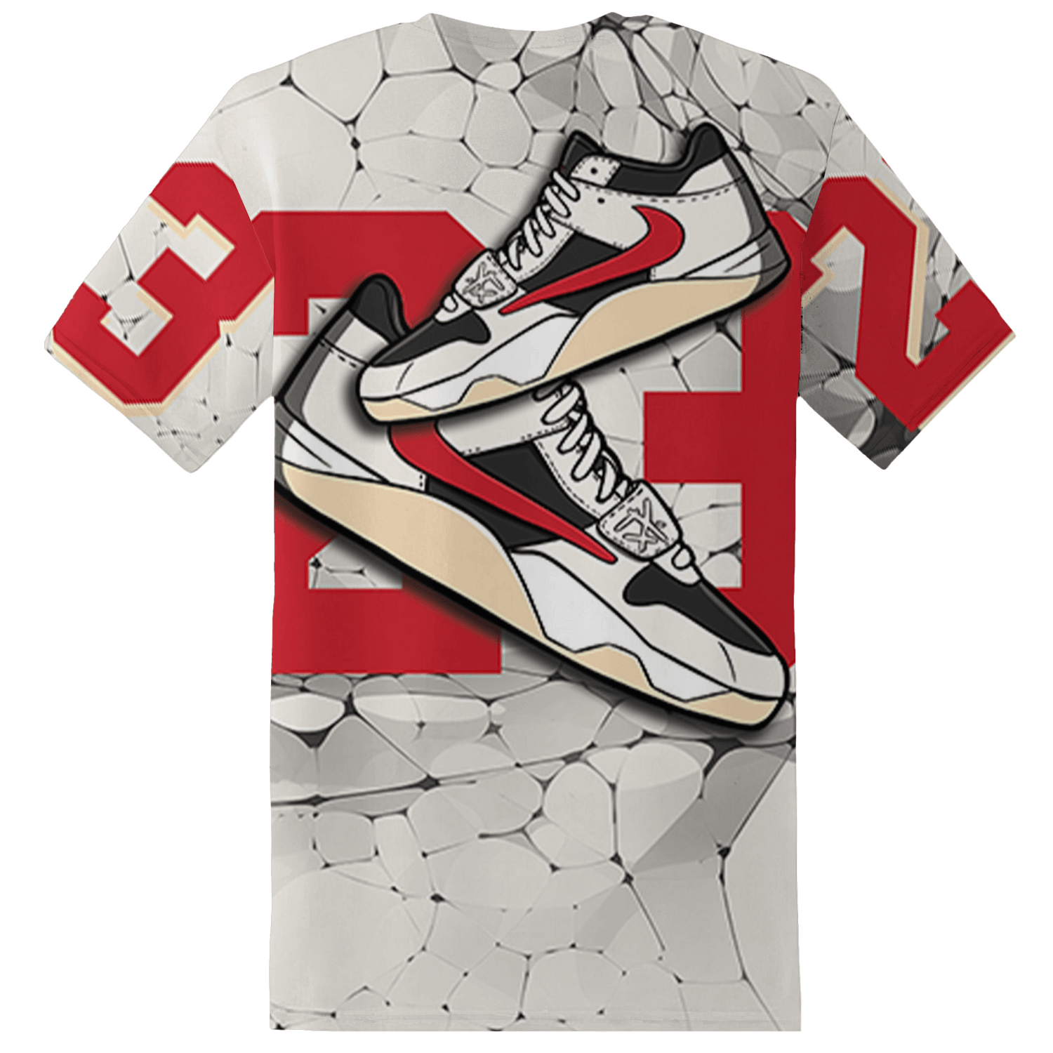 Jumman Jack University Red T Shirt Match 23 Sneaker 3D All-Over Print - NastyJamz