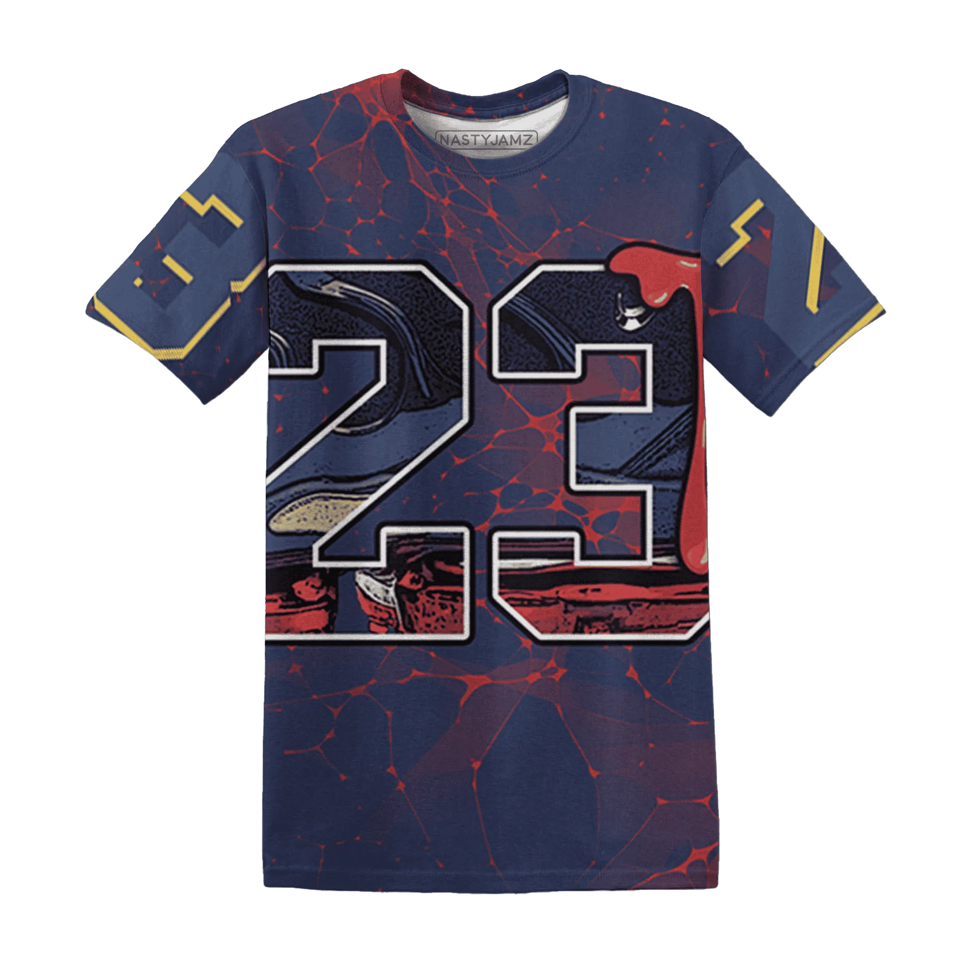 VaporMax-Air-Plus-Midnight-Navy-Gold-Black-T-Shirt-Match-23-Sneaker-3D