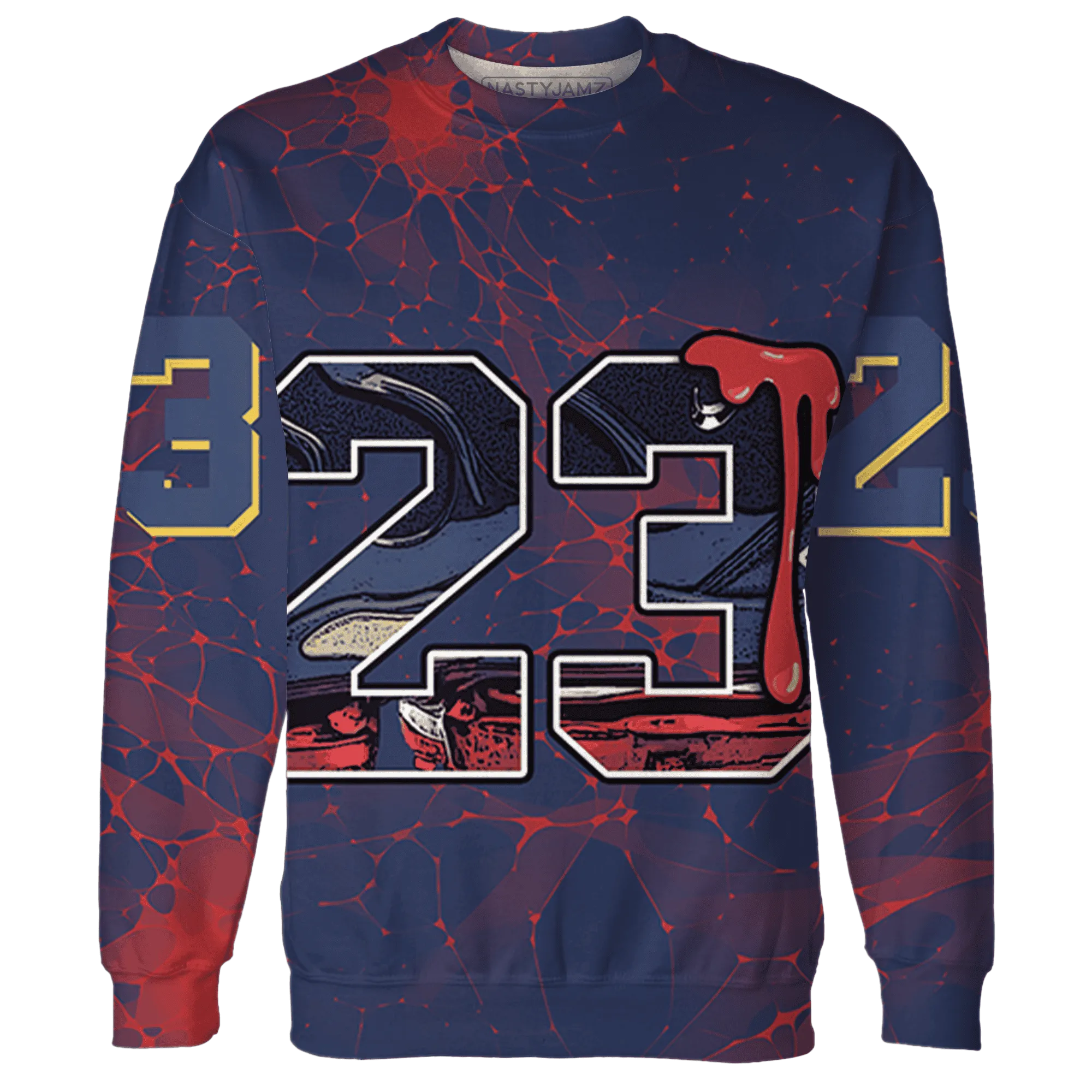VaporMax-Air-Plus-Midnight-Navy-Gold-Black-Sweatshirt-Match-23-Sneaker-3D