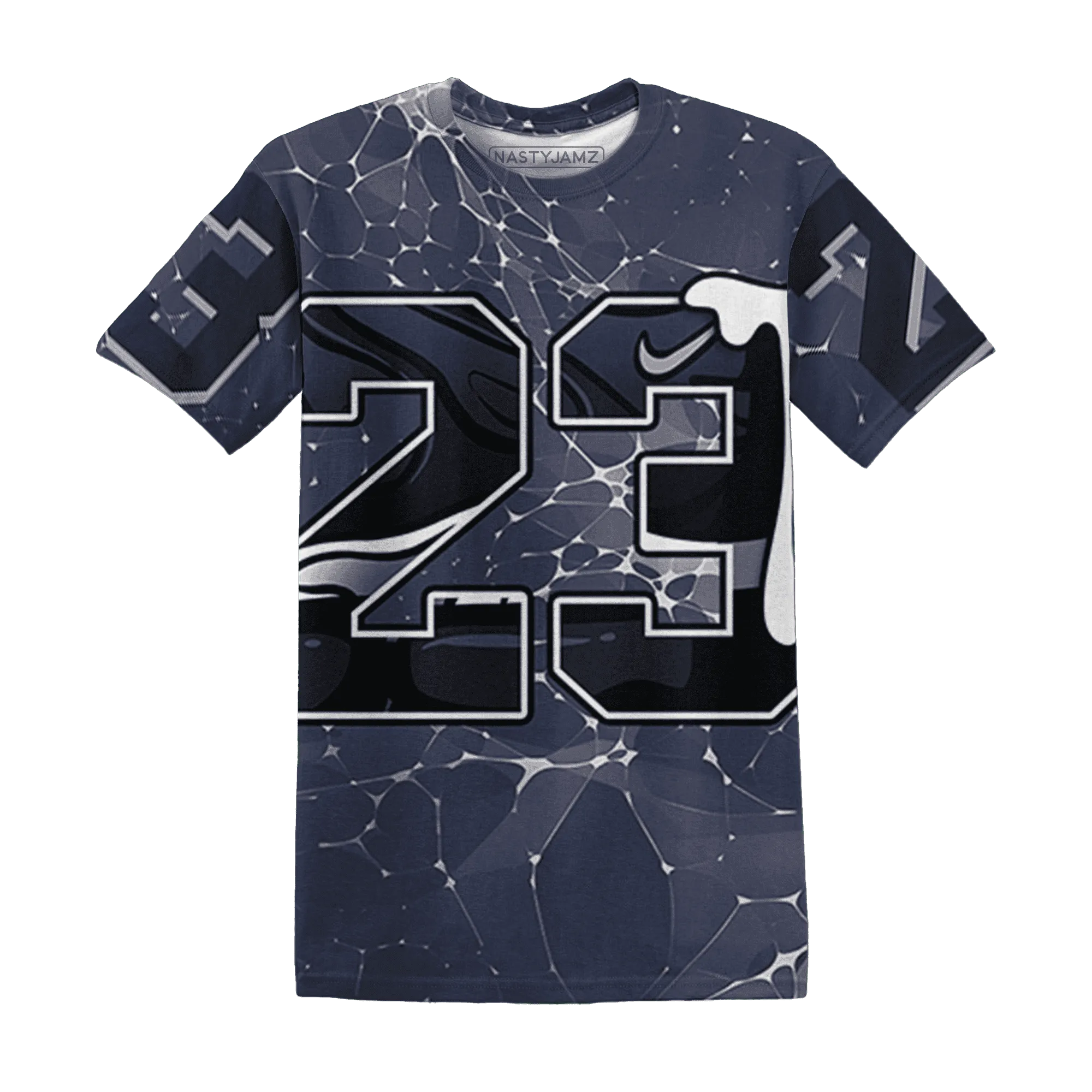 VaporMax-Plus-Midnight-Navy-White-Metallic-Silver-NastyJamz-T-Shirt-Match-23-Sneaker-3D