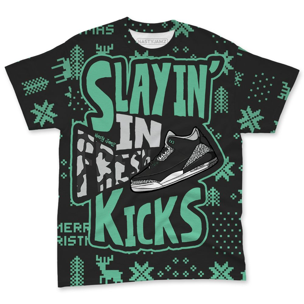 Green-Glow-3s-NastyJamz-T-Shirt-Match-Slayin-Kicks-All-Over-Print