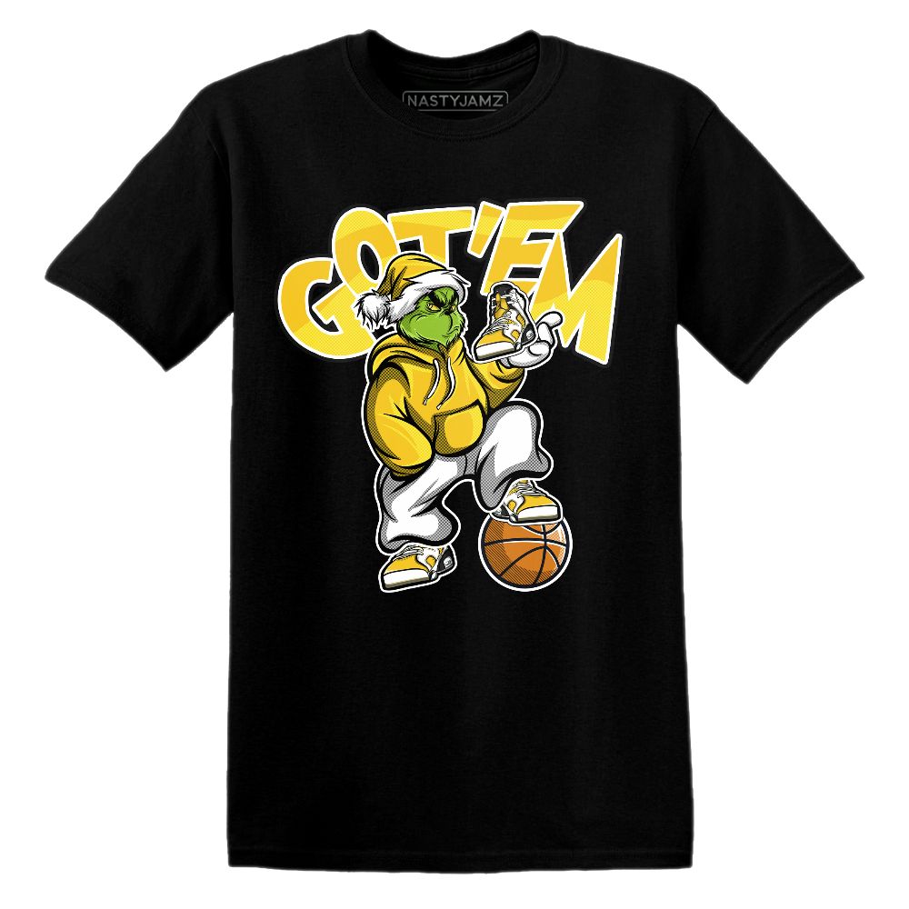 Yellow-Ochre-6s-NastyJamz-T-Shirt-Match-Grinchmas-Got-Em