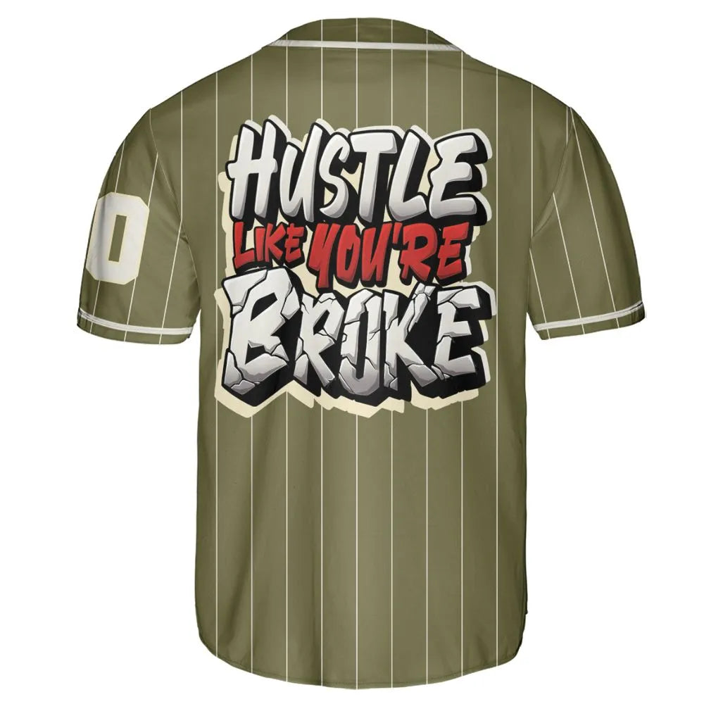 Medium-Olive-1s-NastyJamz-Jersey-Match-Hustle-Like-Broke-Custom-Text