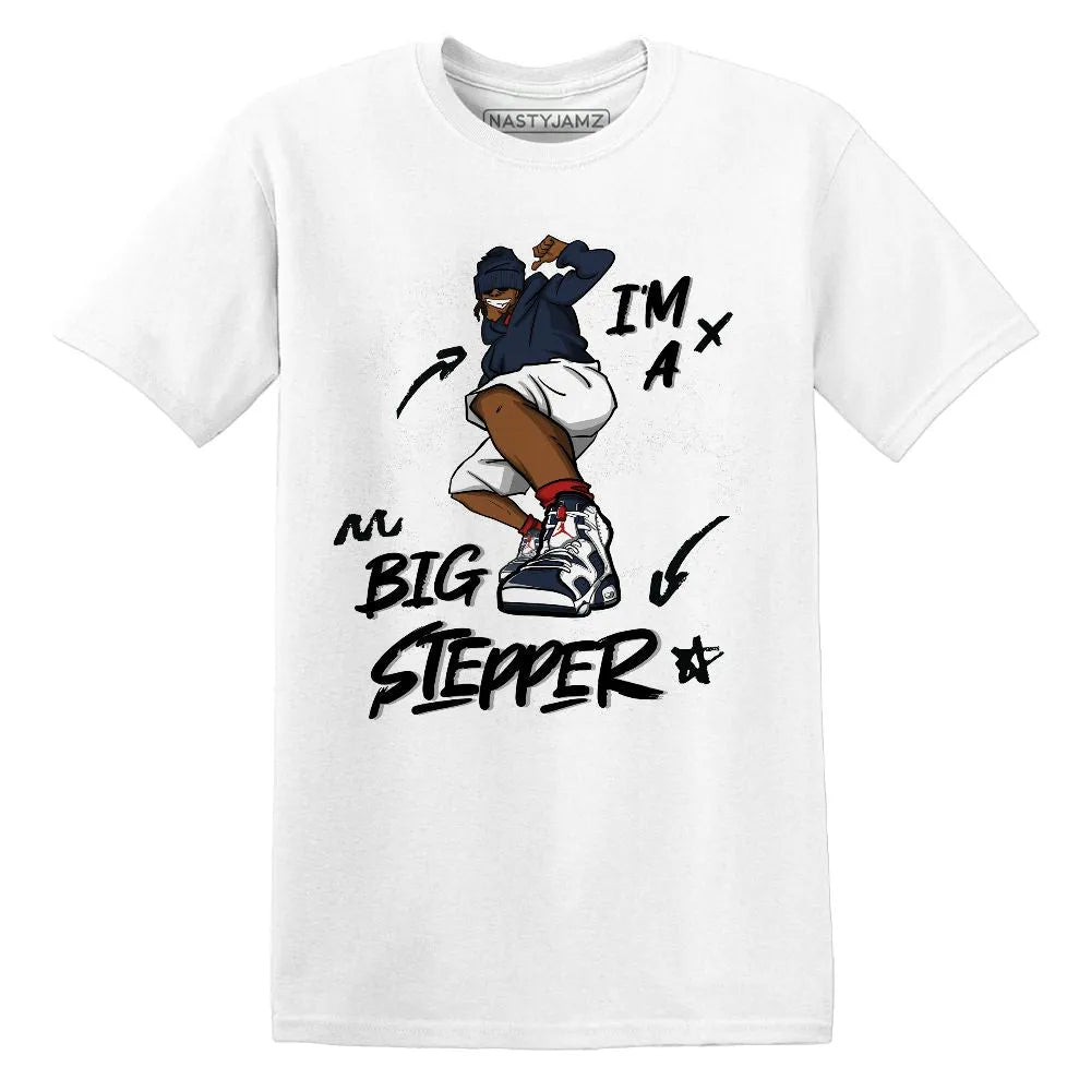 White-Navy-6s-NastyJamz-T-Shirt-Match-Big-Stepper