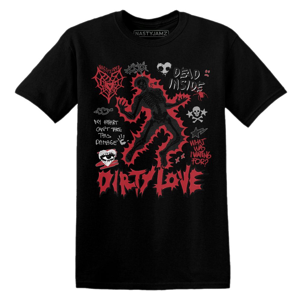 Dirty Love Skull.AJ 11 Bred Velvet.NastyJamz Website T-Shirt 2D
