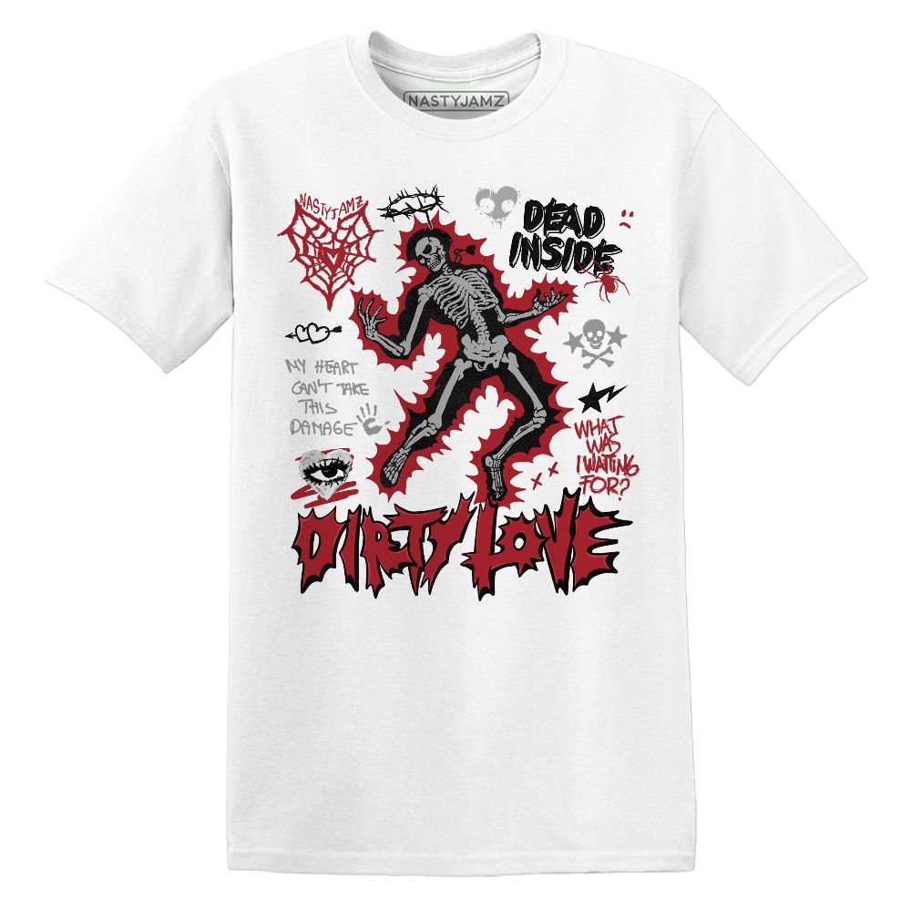 Dirty Love Skull.AJ 11 Bred Velvet.NastyJamz Website T-Shirt 2D