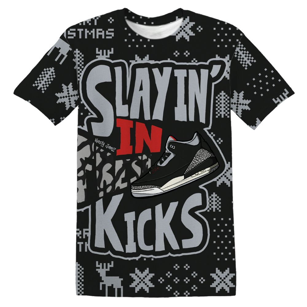 Black-Cement-3s-NastyJamz-T-Shirt-Match-Slayin-Kicks-All-Over-Print