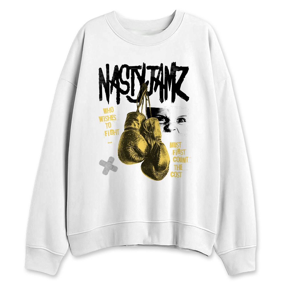 PT-Metallic-Gold-White-12s-NastyJamz-Sweatshirt-Match-Fight-Count-Cost