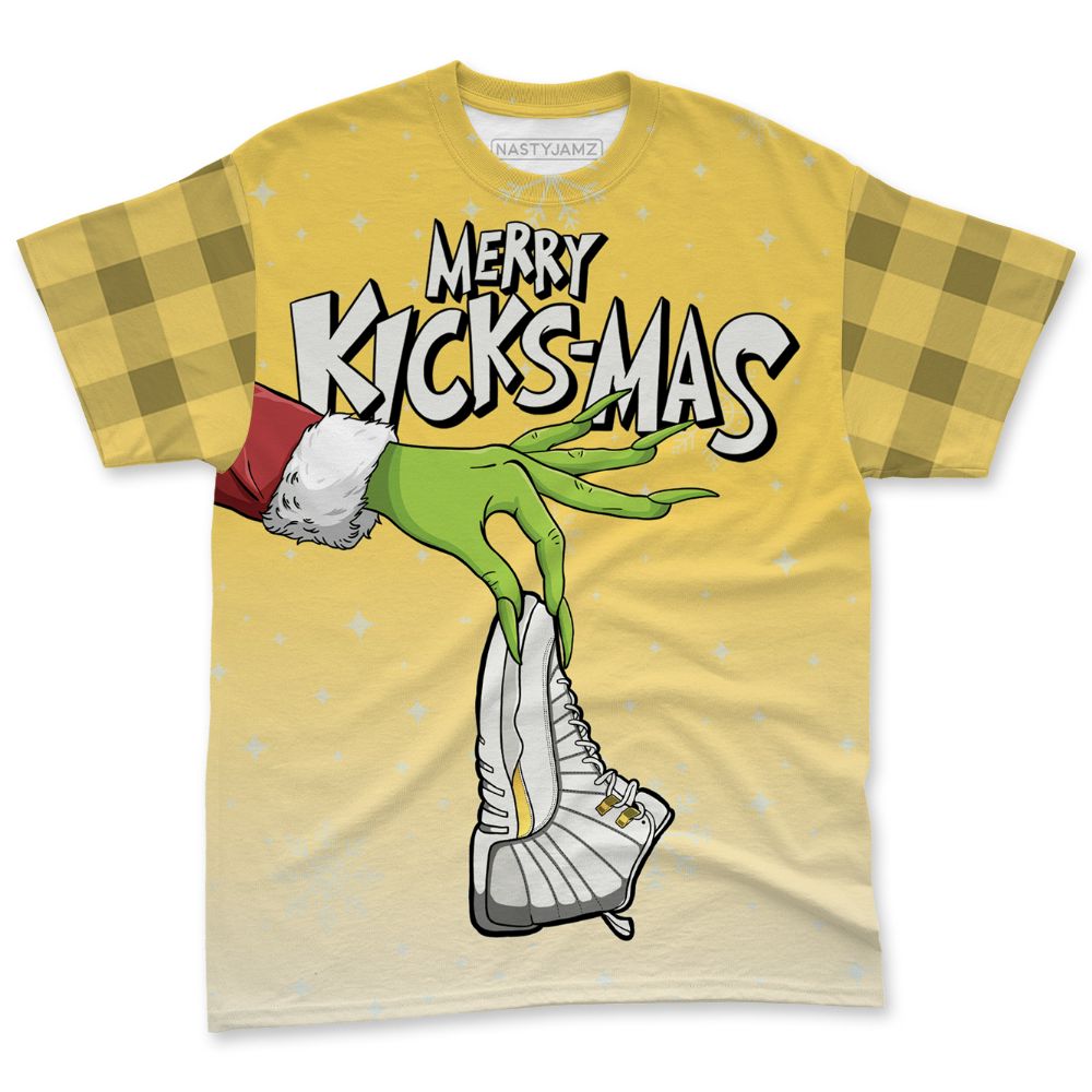 PT-Metallic-Gold-White-12s-NastyJamz-T-Shirt-Match-Merry-Kicksmas-All-Over-Print