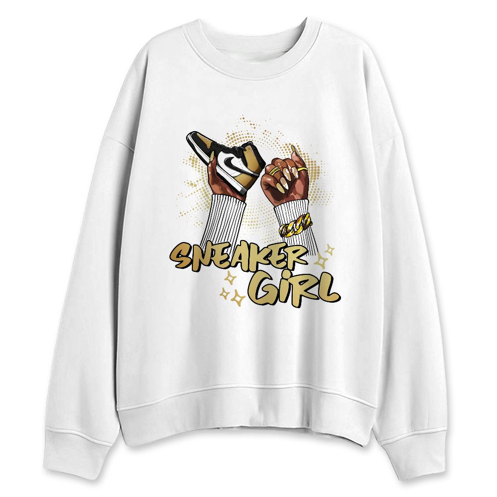 High Golf Gold Toe 1s NastyJamz Sweatshirt Match Sneaker Girl Nail