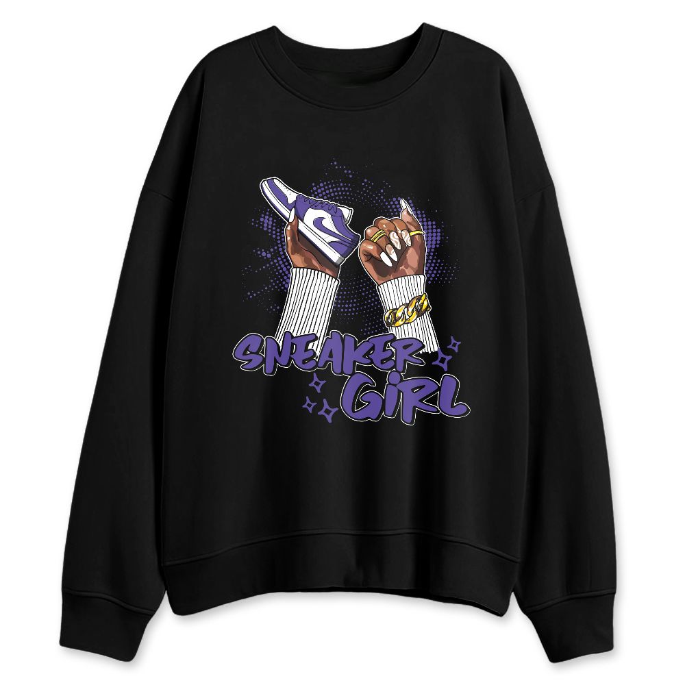 Psychic Purple 1s NastyJamz Sweatshirt Match Sneaker Girl Nail