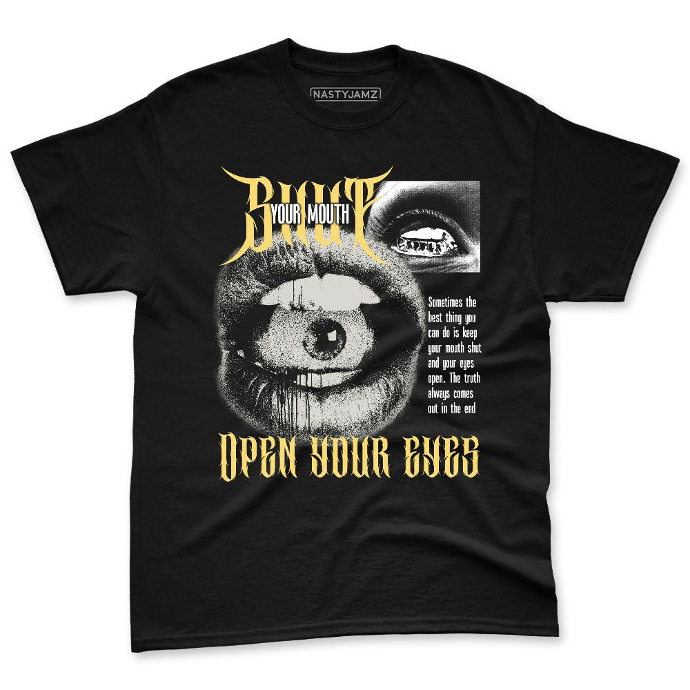 PT-Metallic-Gold-White-12s-NastyJamz-Premium-T-Shirt-Match-Shut-Your-Mouth