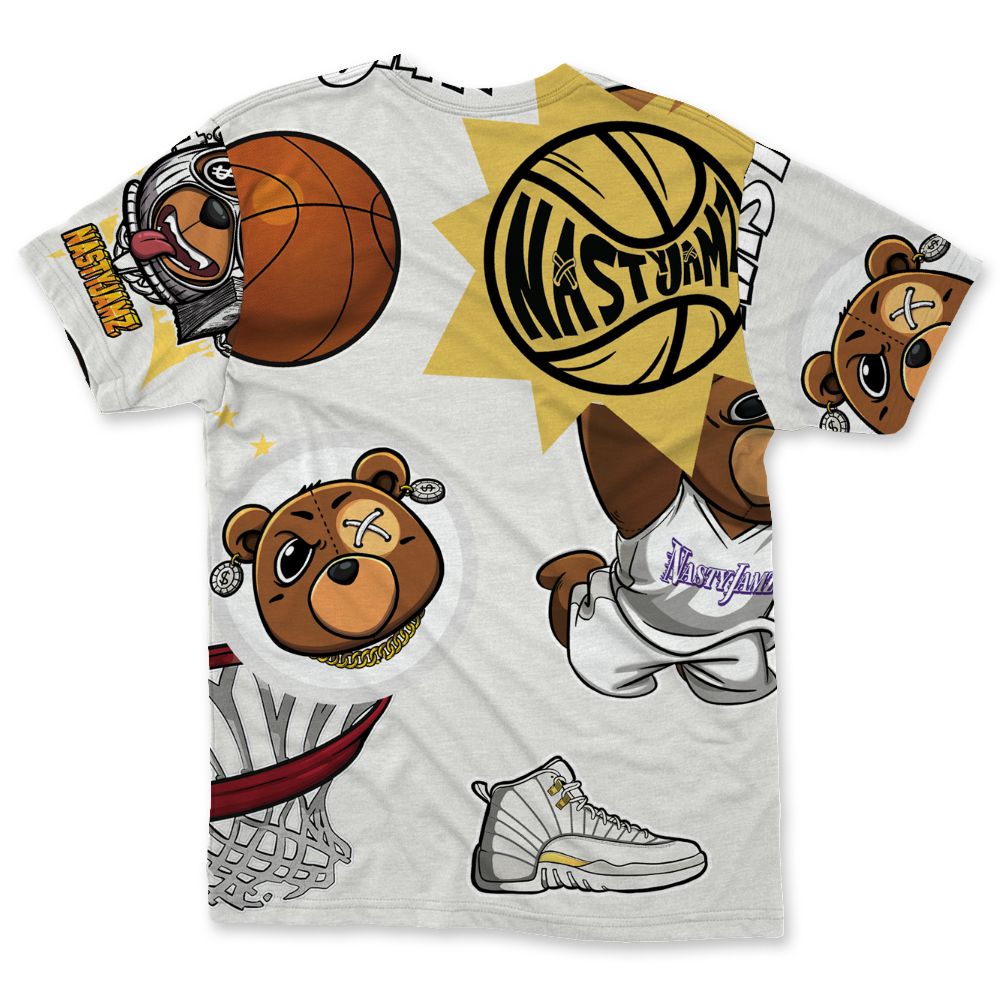 PT-Metallic-Gold-White-12s-NastyJamz-T-Shirt-Match-BER-Icon-Wallpapers-All-Over-Print