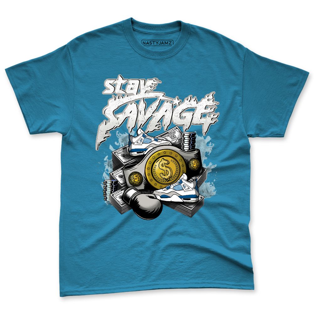 Industrial-Blue-4s-NastyJamz-Premium-T-Shirt-Match-Stay-Savage