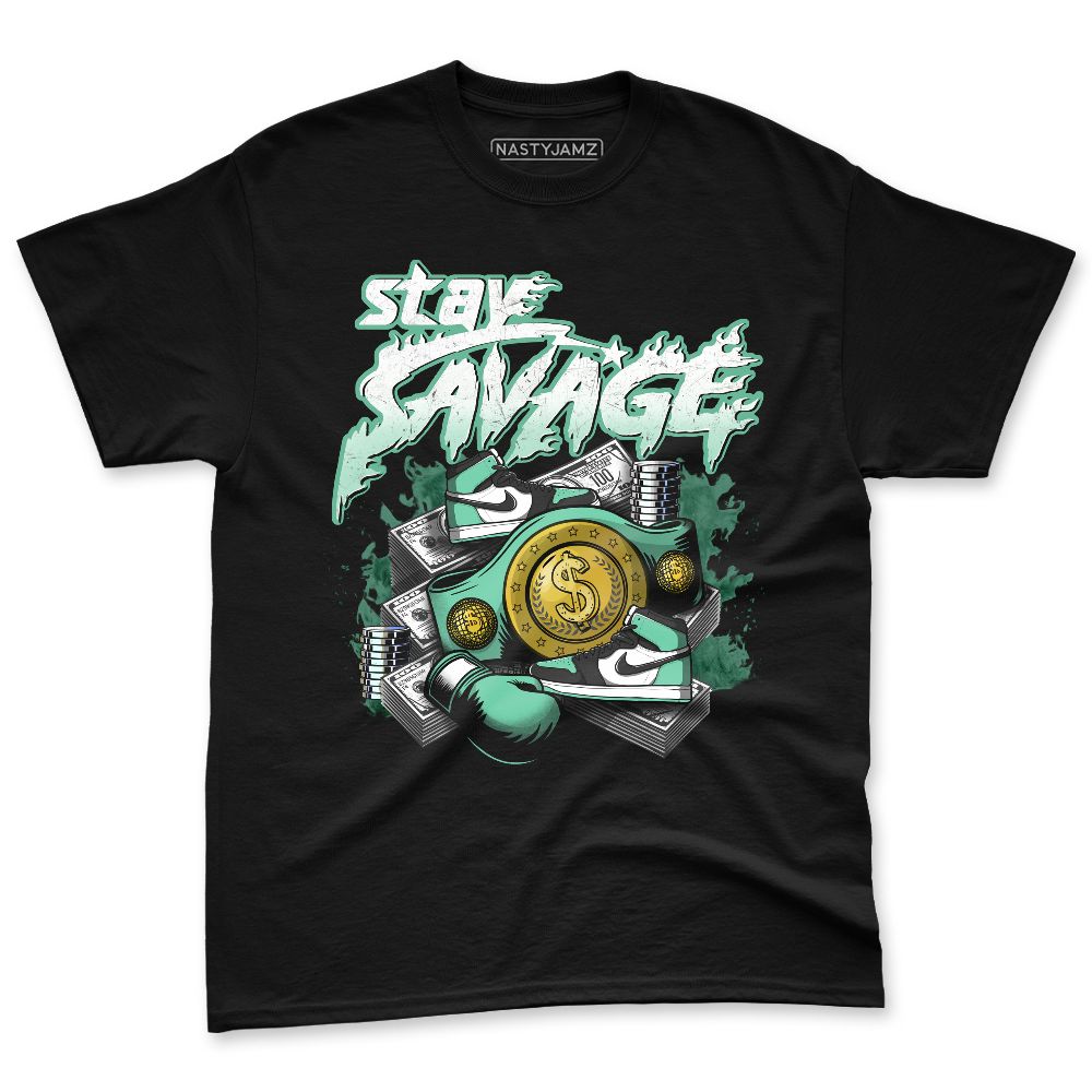 Green-Glow-1s-NastyJamz-Premium-T-Shirt-Match-Stay-Savage