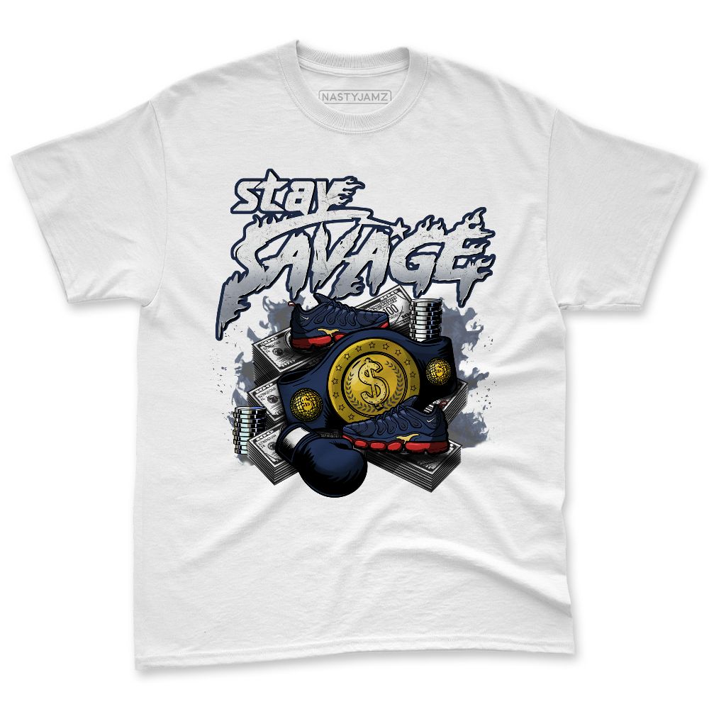 VaporMax-Gold-Navy-Midnight-NastyJamz-Premium-T-Shirt-Match-Stay-Savage