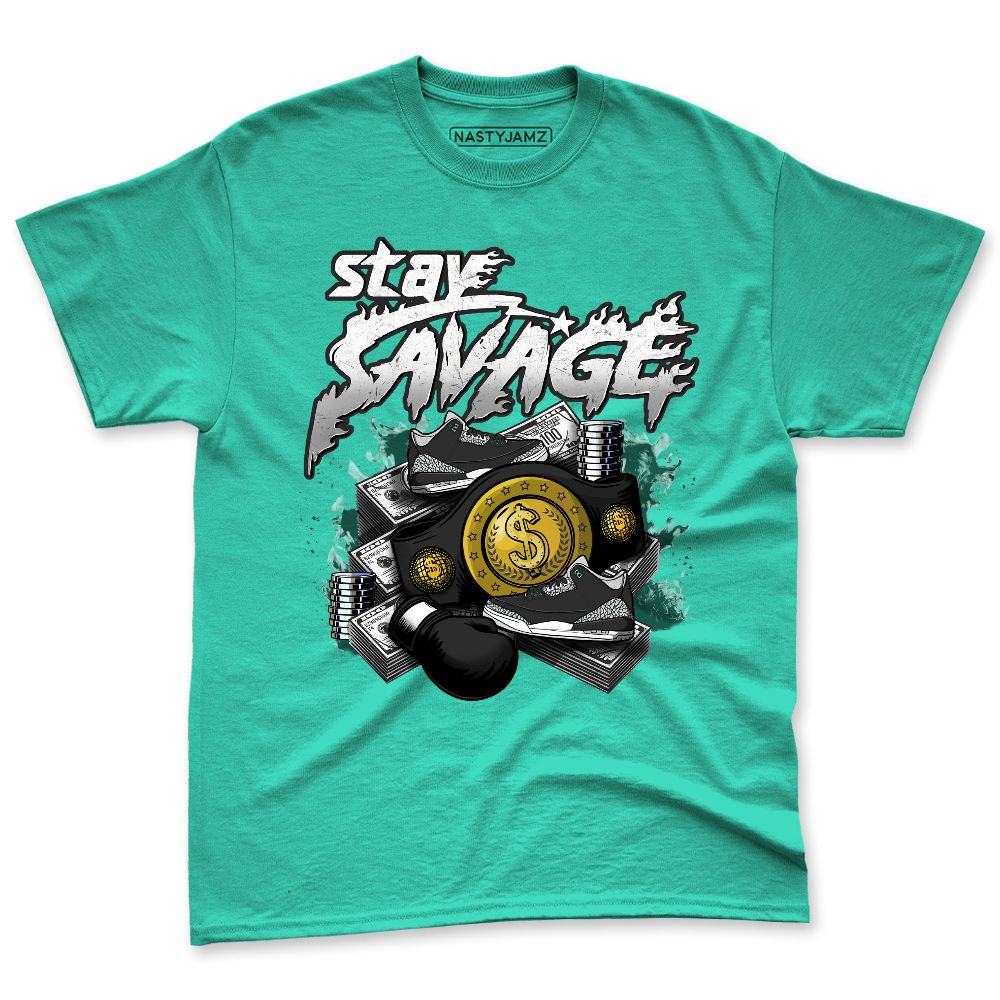 Green-Glow-3s-NastyJamz-Premium-T-Shirt-Match-Stay-Savage