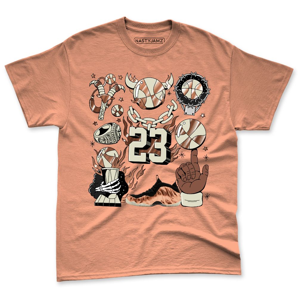 Air-Foamposite-One-Copper-NastyJamz-Premium-T-Shirt-Match-Neclaces-Number-23