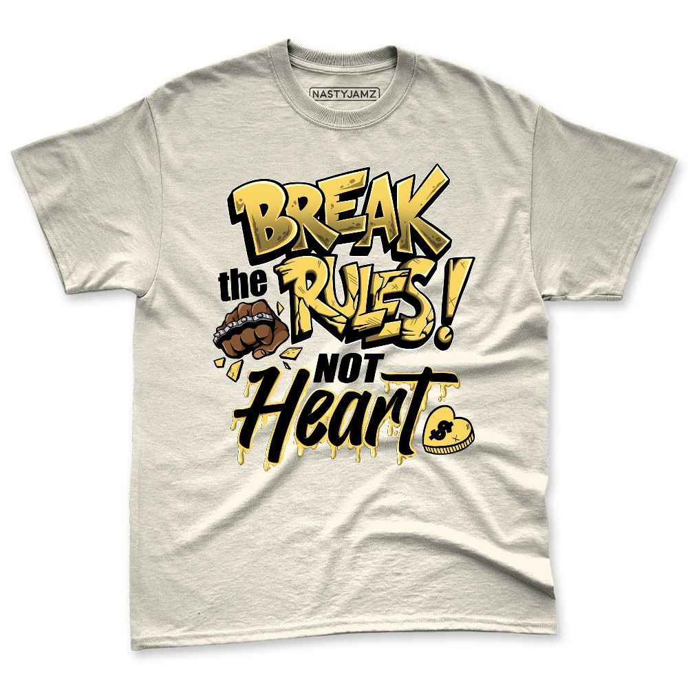 PT-Metallic-Gold-White-12s-NastyJamz-Premium-T-Shirt-Match-Break-Rules-Not-Heart