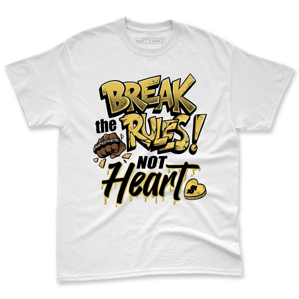 PT-Metallic-Gold-White-12s-NastyJamz-Premium-T-Shirt-Match-Break-Rules-Not-Heart