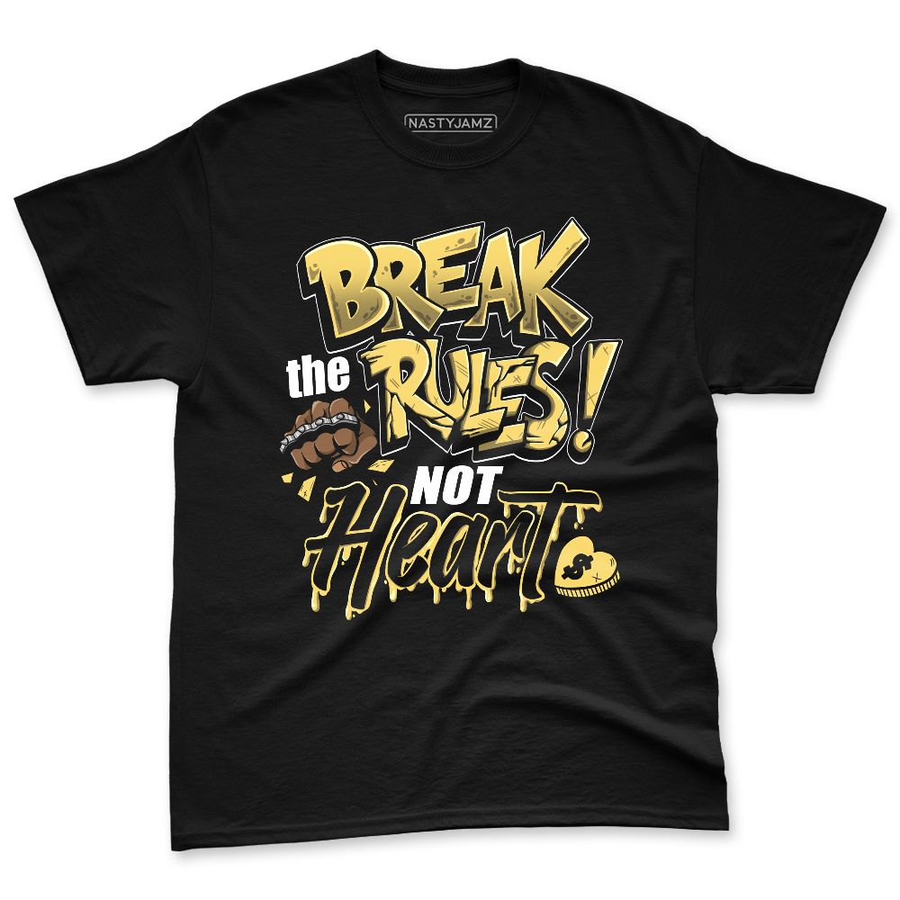 PT-Metallic-Gold-White-12s-NastyJamz-Premium-T-Shirt-Match-Break-Rules-Not-Heart