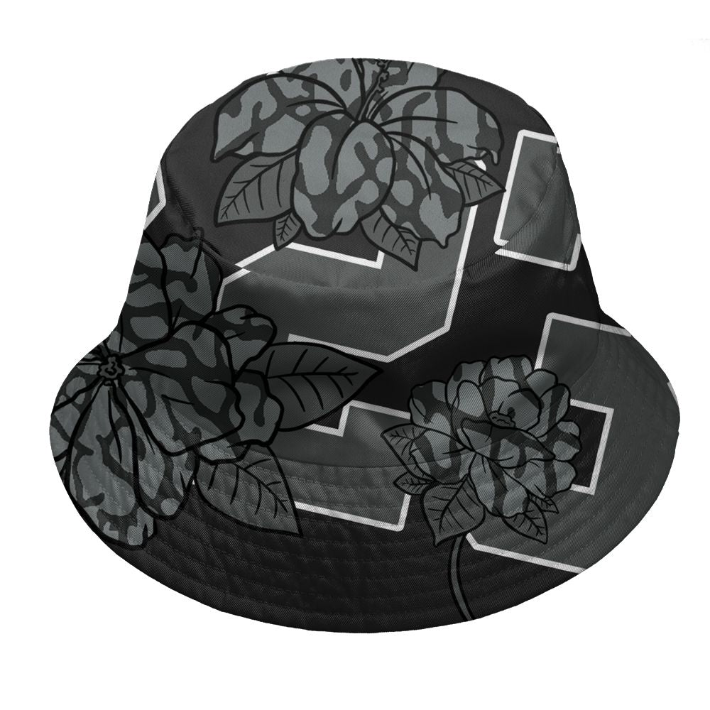 Black-Cat-3s-NastyJamz-Bucket-Hat-Match-23-Floral-3D-All-Over-Print-Flower