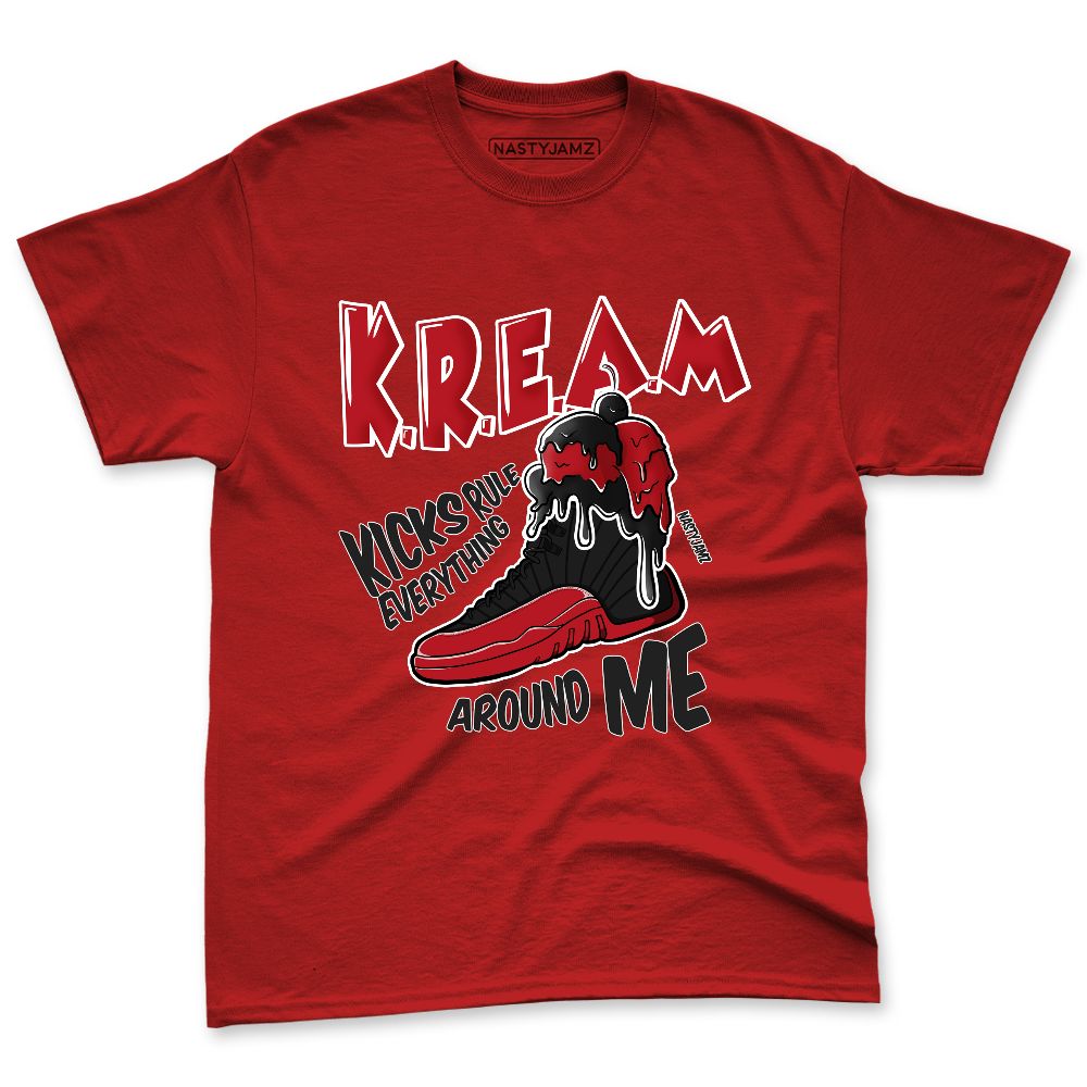 Flu-Game-12s-NastyJamz-Red-Black-White-Premium-T-Shirt-Match-Kream-Sneaker