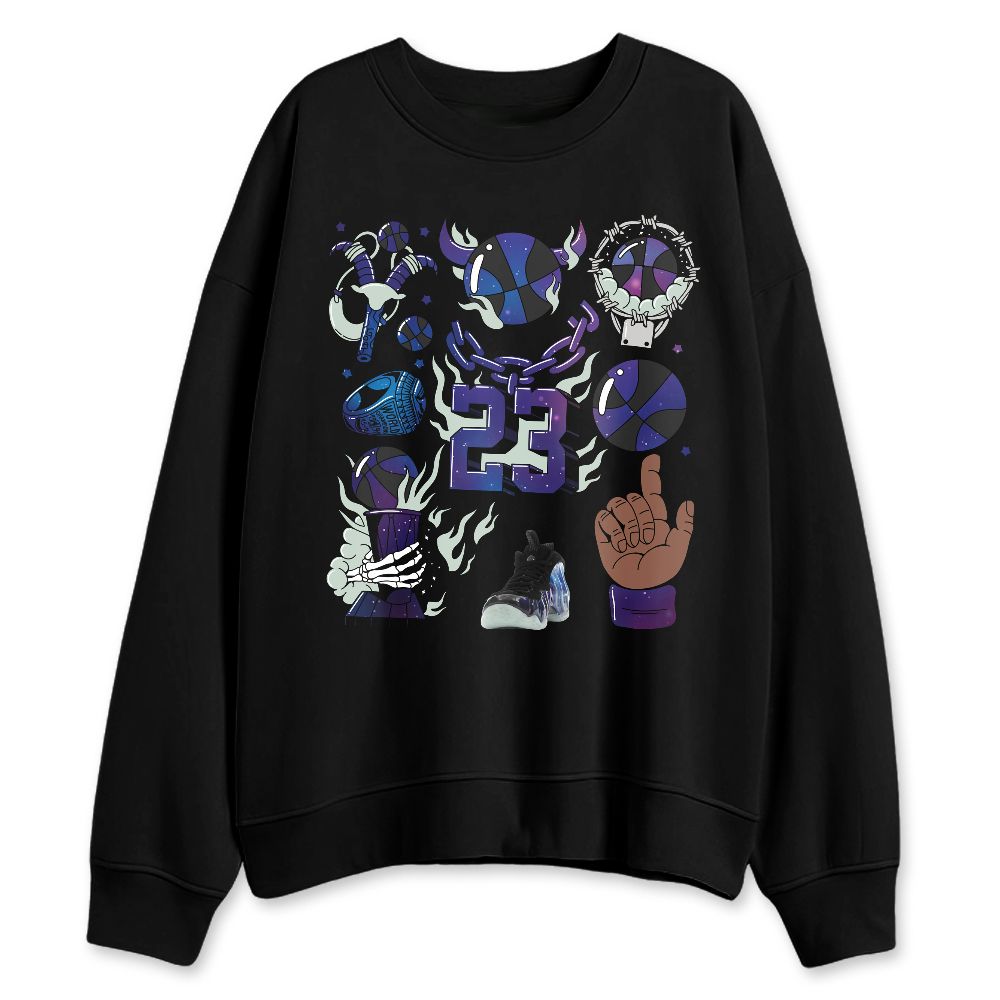 Air-Foamposite-One-Galaxy-NastyJamz-Sweatshirt-Match-Neclaces-Number-23