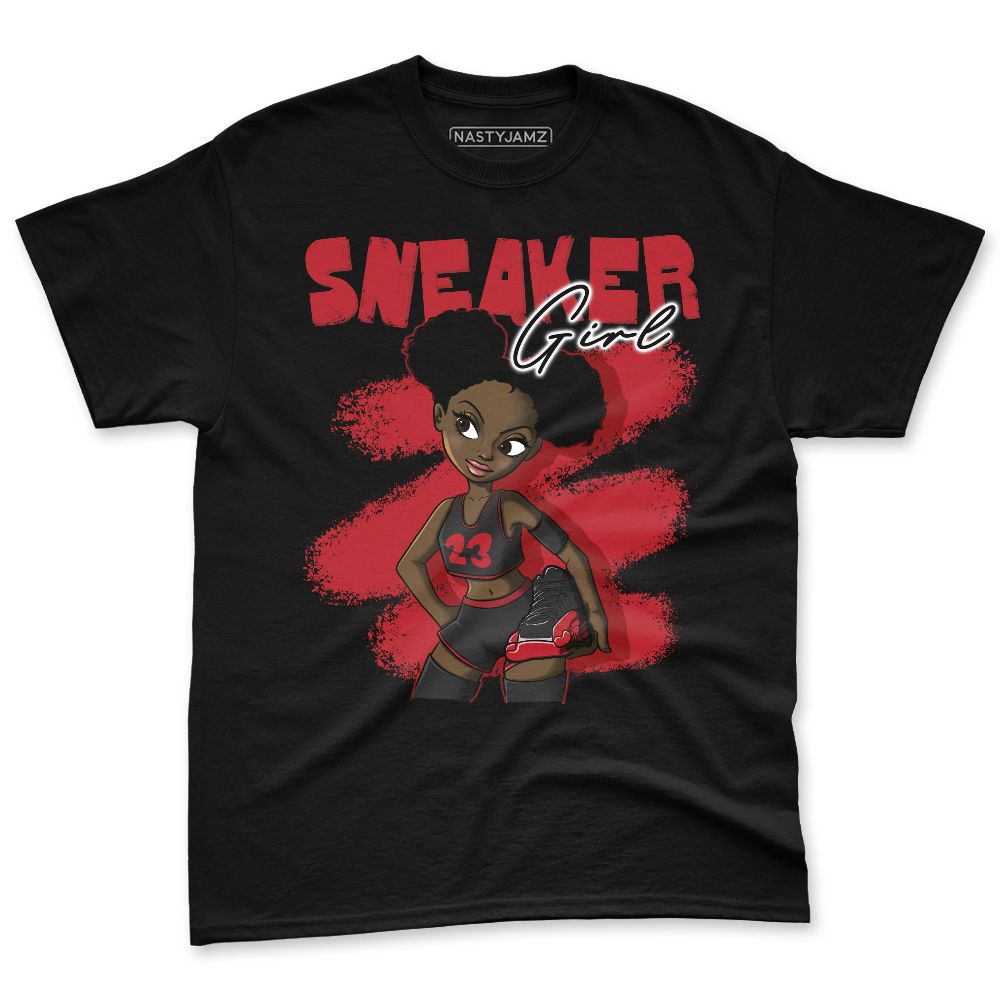 Flu-Game-12s-NastyJamz-Red-Black-White-Premium-T-Shirt-Match-Black-Sneaker-Girl
