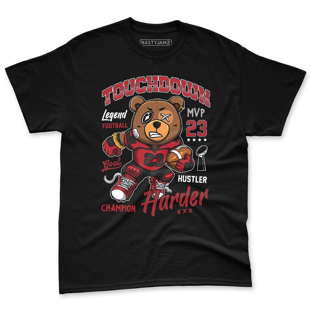 Flu-Game-12s-NastyJamz-Red-Black-White-T-Shirt-Match-Touchdown-Harder