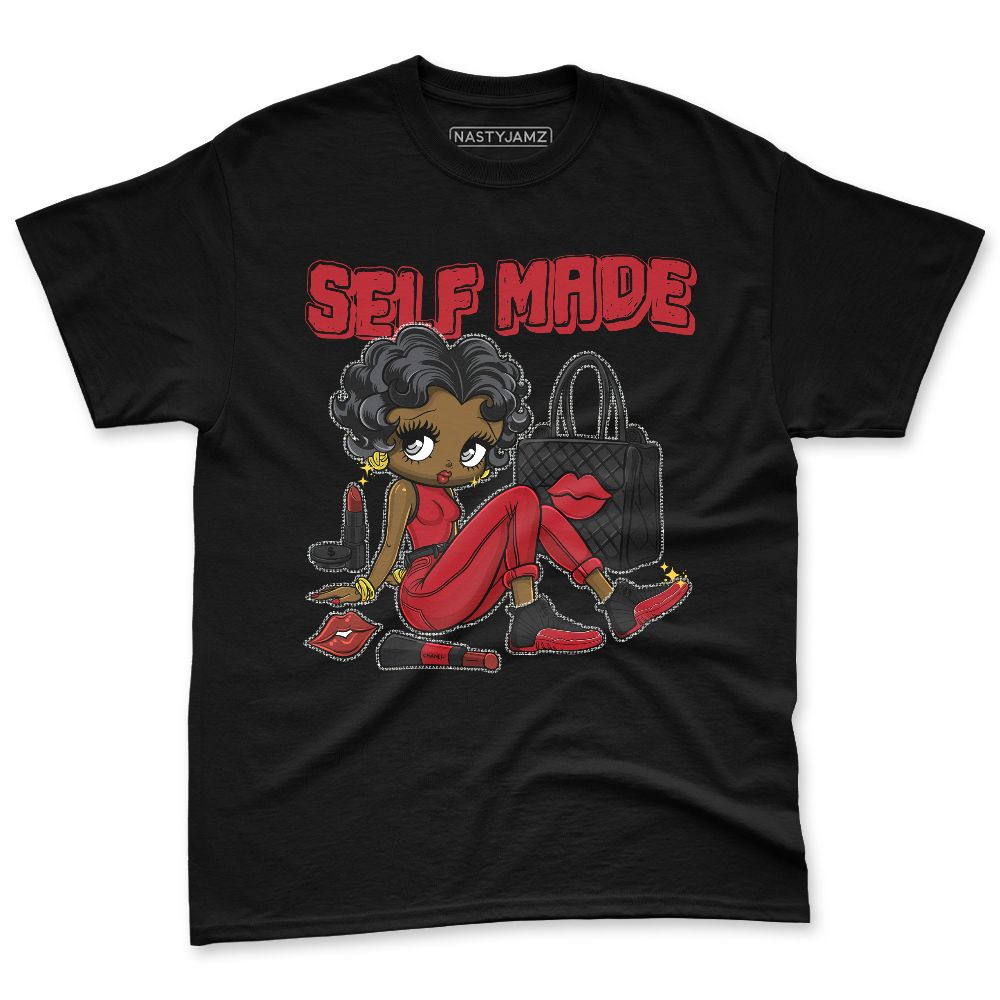 Flu-Game-12s-NastyJamz-Red-Black-White-T-Shirt-Match-Sneaker-Girl-Selfmade