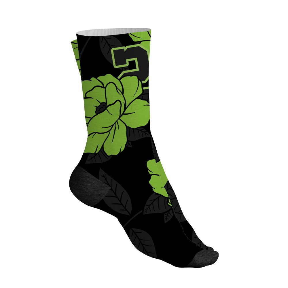 Air-Foamposite-One-Black-Volt-NastyJamz-Socks-Match-23-Floral-All-Over-Print-Flower