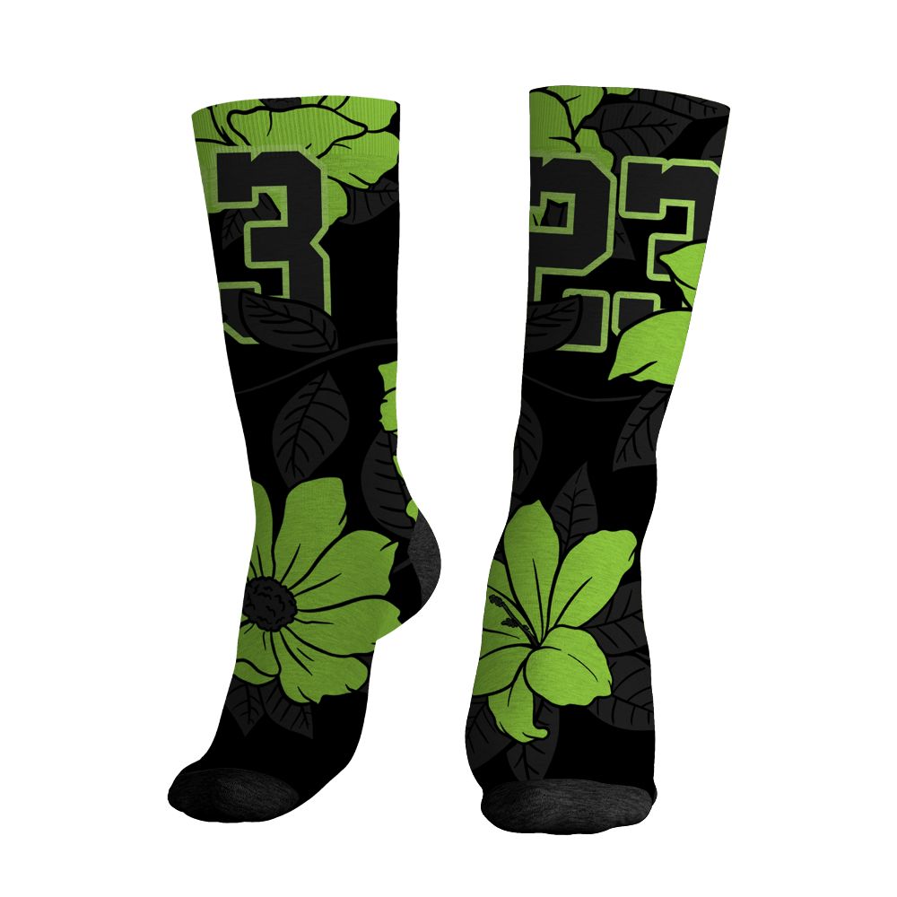Air-Foamposite-One-Black-Volt-NastyJamz-Socks-Match-23-Floral-All-Over-Print-Flower